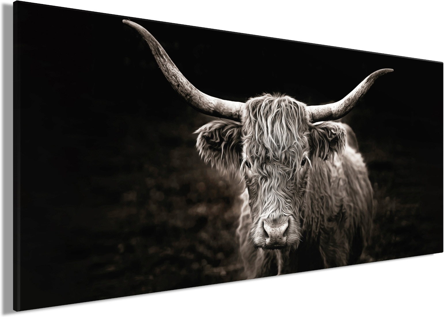 Bönninghoff Leinwandbild »Wandbild HOCHLANDRIND XXL 90x200 cm – Leinwandbild Keilrahmen Deko« Kuhbilder 1 Stk. tlg. auf Keilrahmen gespannt