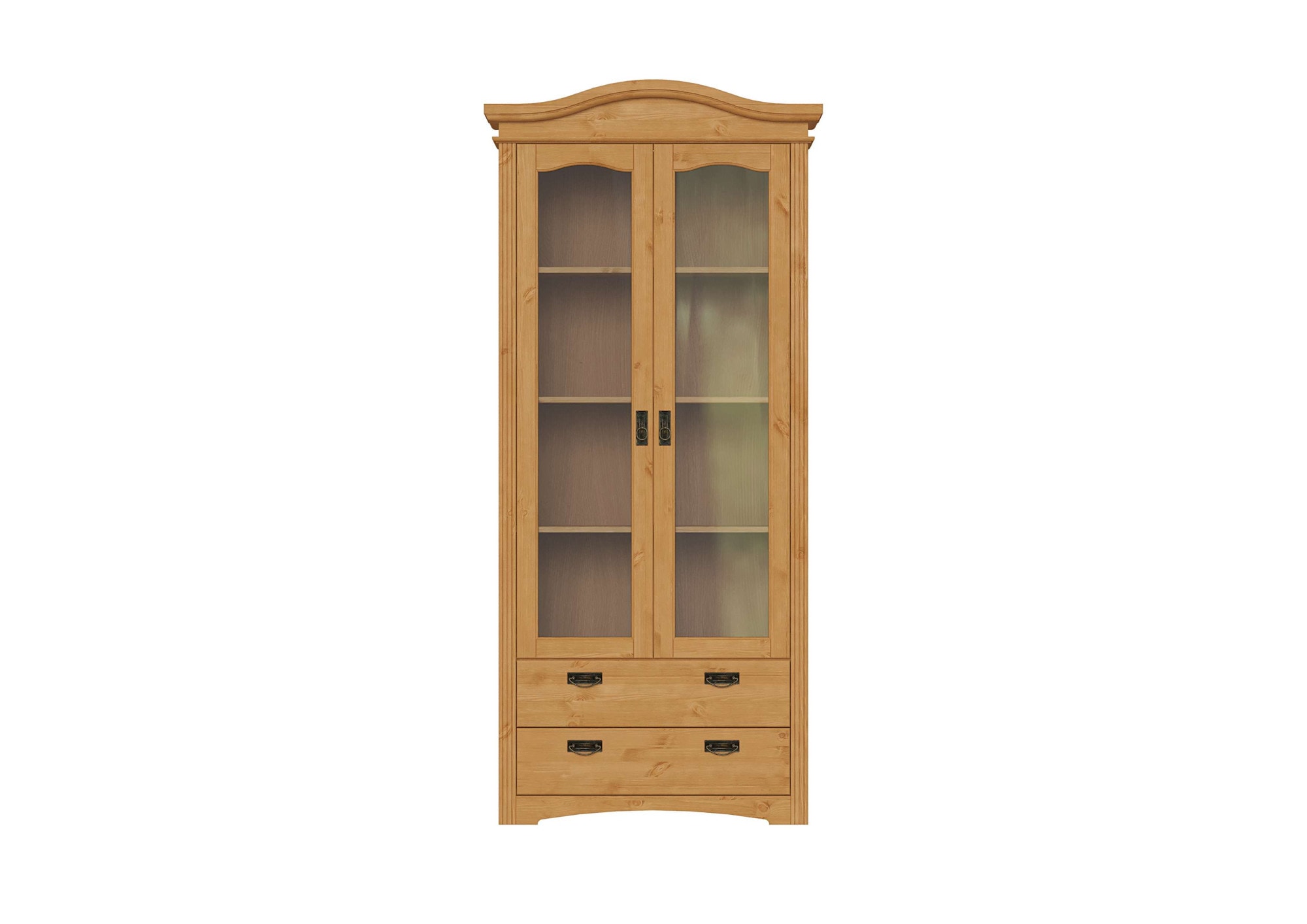 GOODproduct Vitrine »Konrad« aus massiver Kiefer, mit Glaseinsätzen, B/T: 94/208 cm