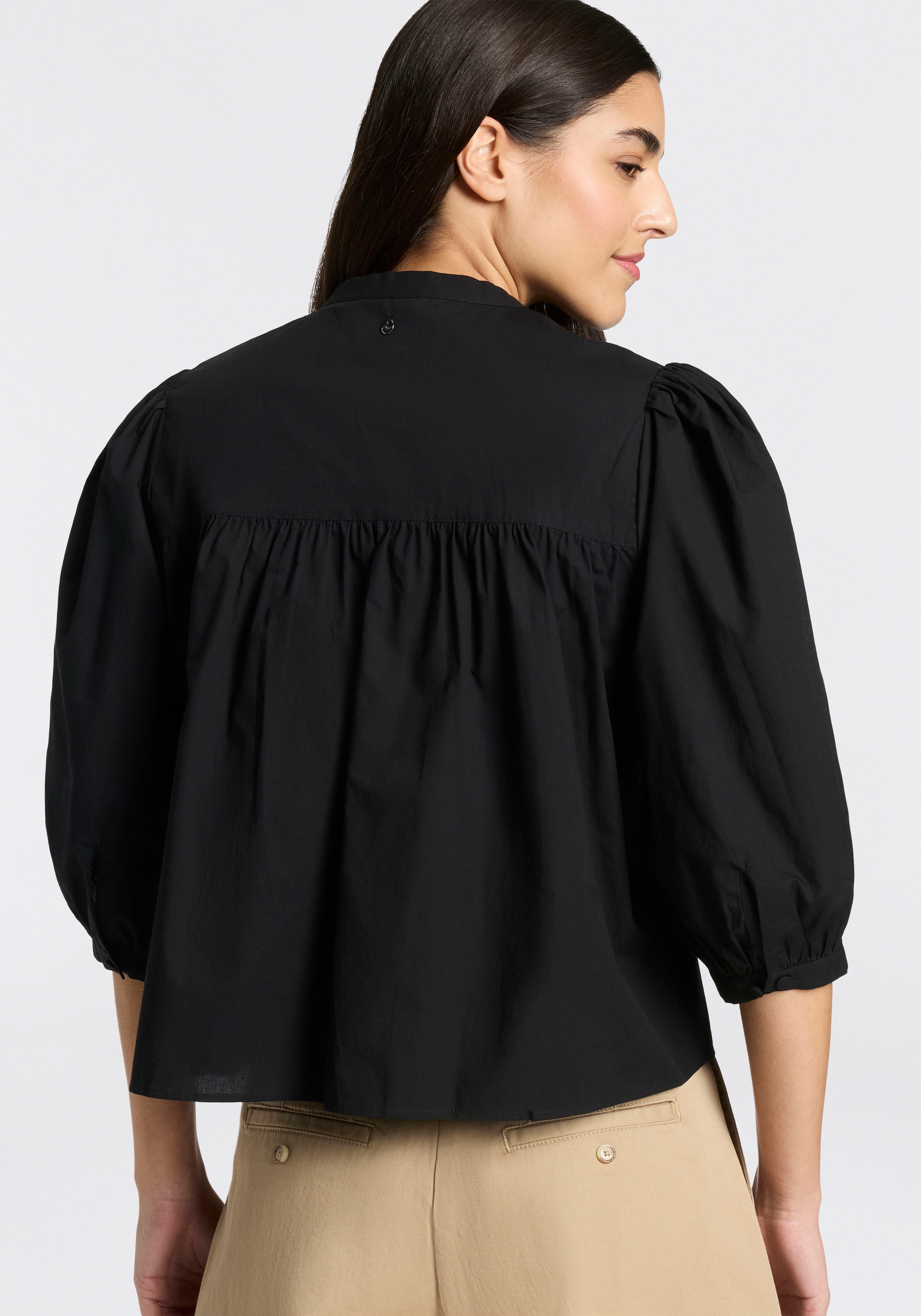 BOSS ORANGE Blouse à enfiler »Balet Premium Damenmode« aus Baumwoll-Popeline, Ballonärmel