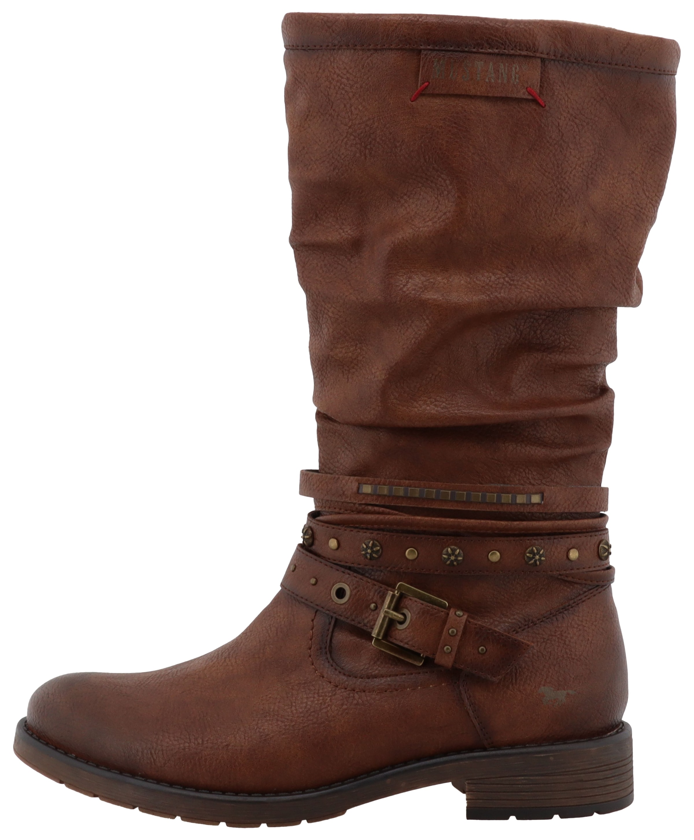 Mustang Shoes Bottes d'hiver »Elfi«  bottes avec lanières décoratives et talon bloc