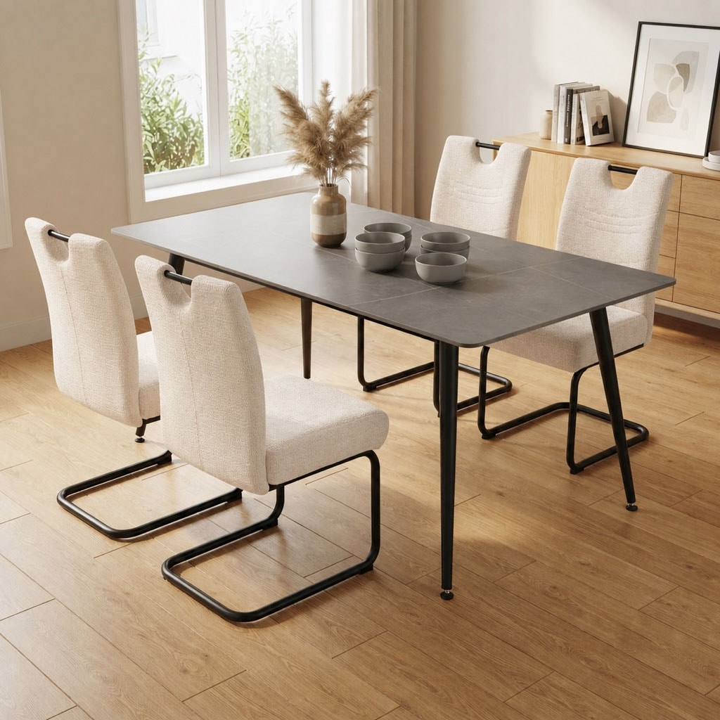 GOODproduct Chaise cantilever »Echo, 2er-Set, Federkern« () 2 cuischaise cantilever confortable avec ressort et poignée, charge maximale 140 kg