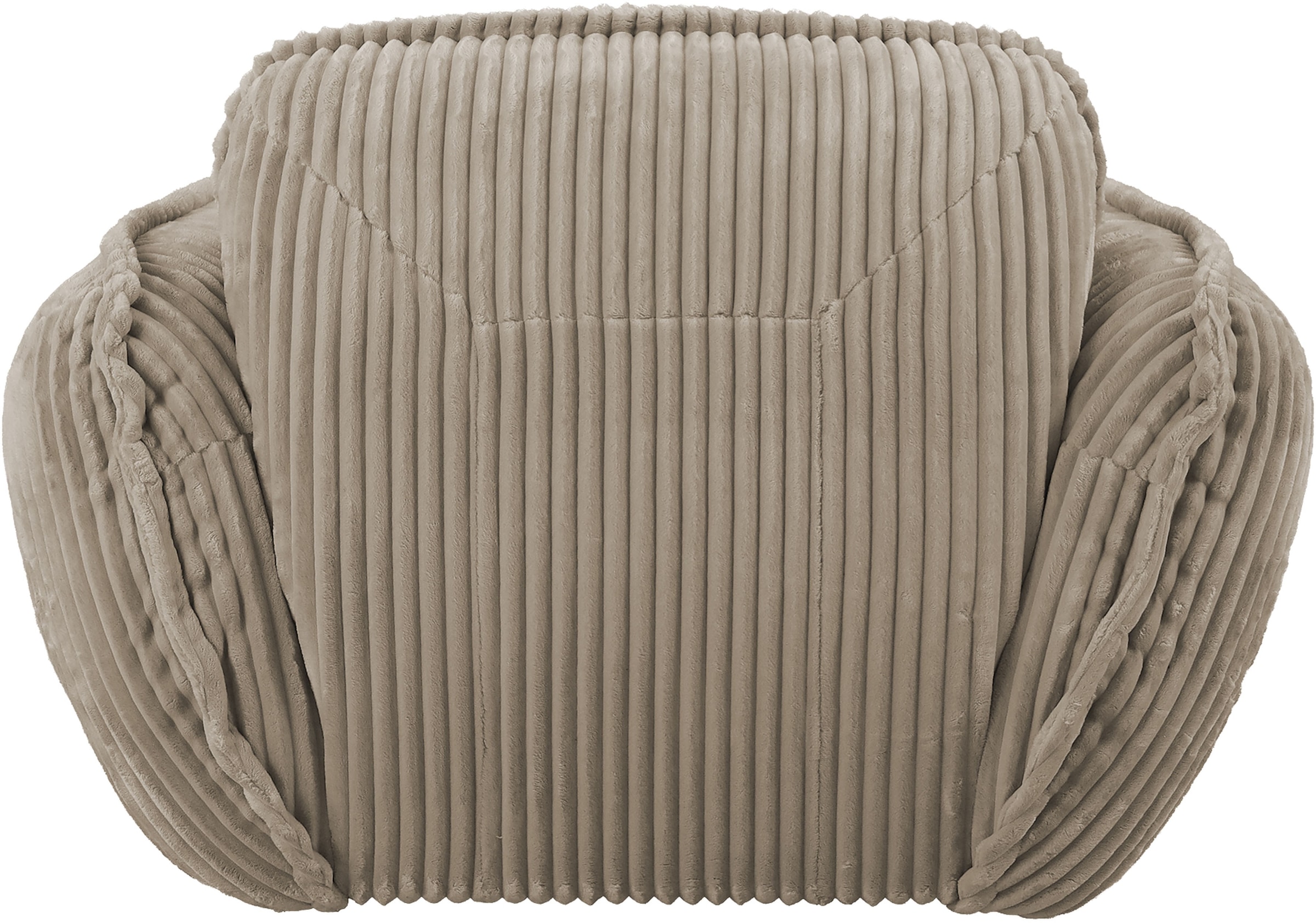 TRENDMANUFAKTUR Fauteuil »Be Fluffy, mit Rundumbezug, moderner breiter Kedernaht« avec confort d'assise doux, en velours côtelé large de haute qualité au toucher doux