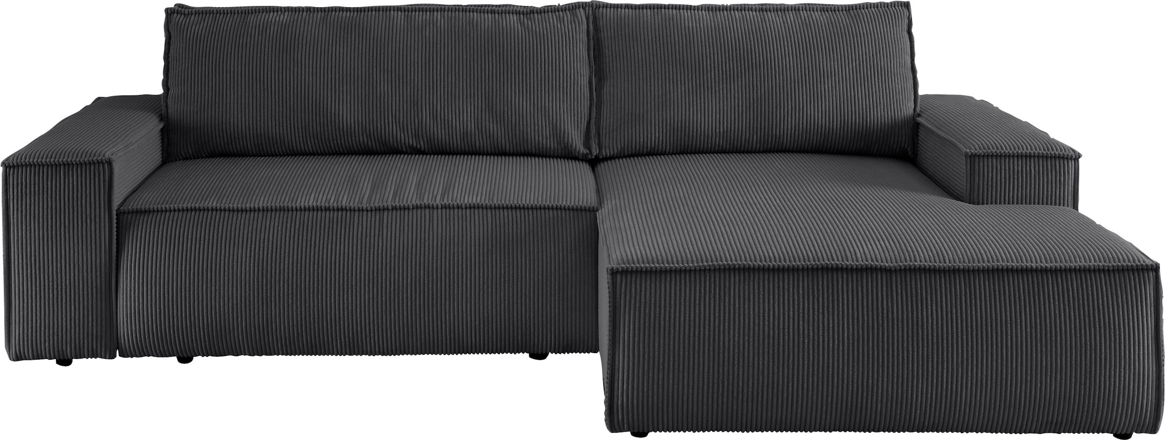 Home affaire Ecksofa »SHERWOOD L-Form, 267 cm - OTTO. Verlässliche Qualität.« Schlaffunktion mit Bettkasten (210x136 cm), Cord, Vintage, Samtvelours