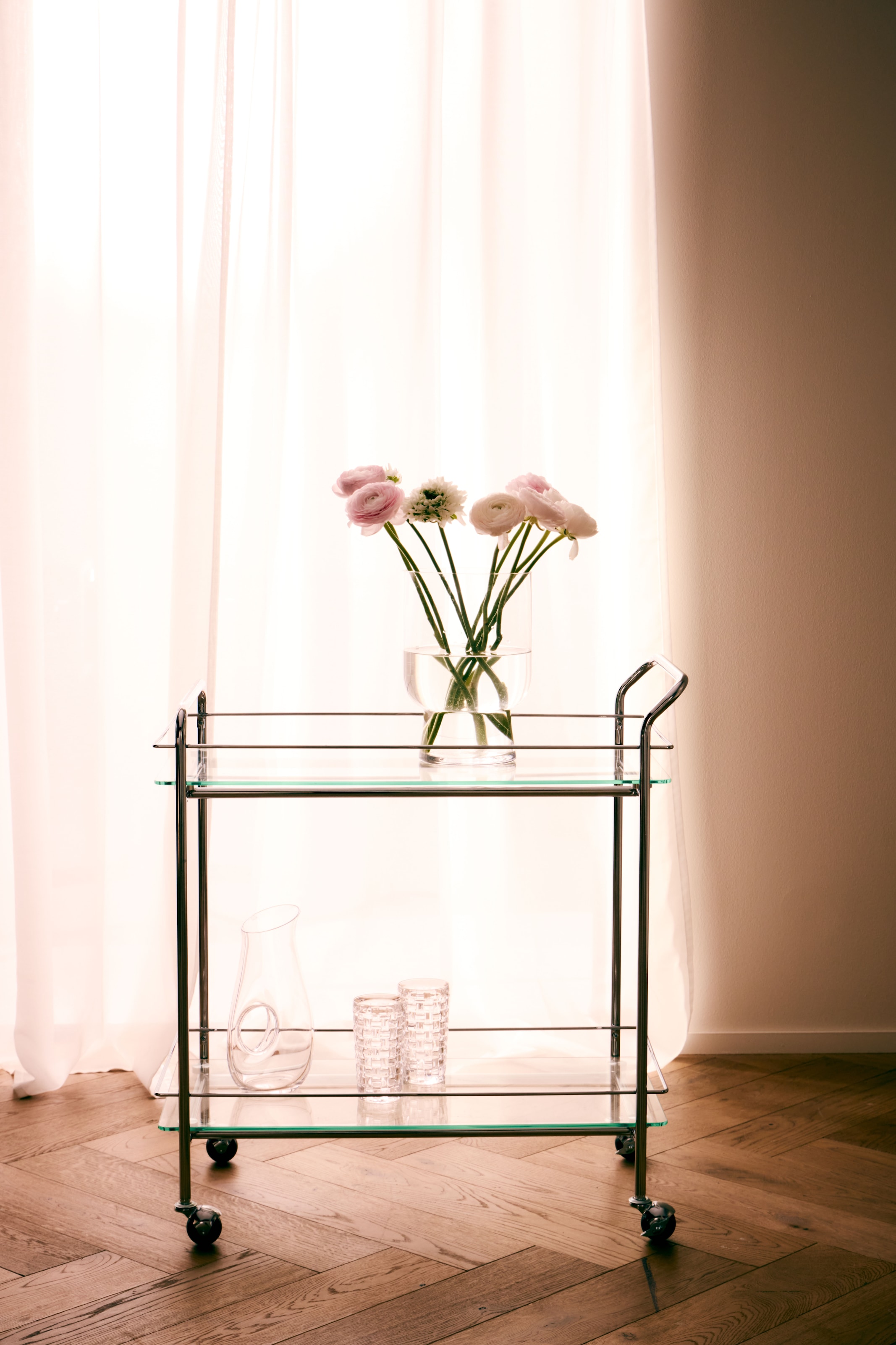 LeGer Home by Lena Gercke Rollwagen »Alimore« mit Glasablagen und Rollen, Modernes Design, Breite 75 cm, Höhe 80 cm