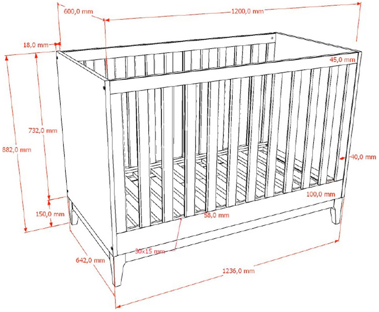 Vipack Ensemble de meubles pour bébé »Ilyas, das perfekte Set für Ihr Kinderzimmer« 3 tlg. Pflegeleichte Oberfläche, Nussbaum Dekor