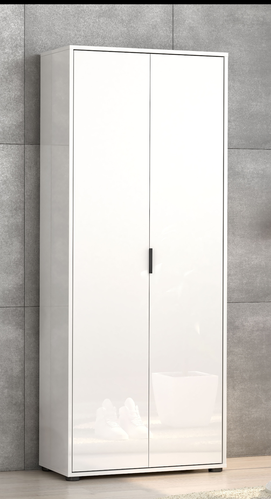 Home affaire Armoire multi-usages »JOLLY, Stauraumschrank , Breite 72,5 cm , Höhe 178 cm« 1 cuis tlg. 2 Türen, 4 Einlegeböden,1 Auszugsstange - Schrank hochglanz lackiert