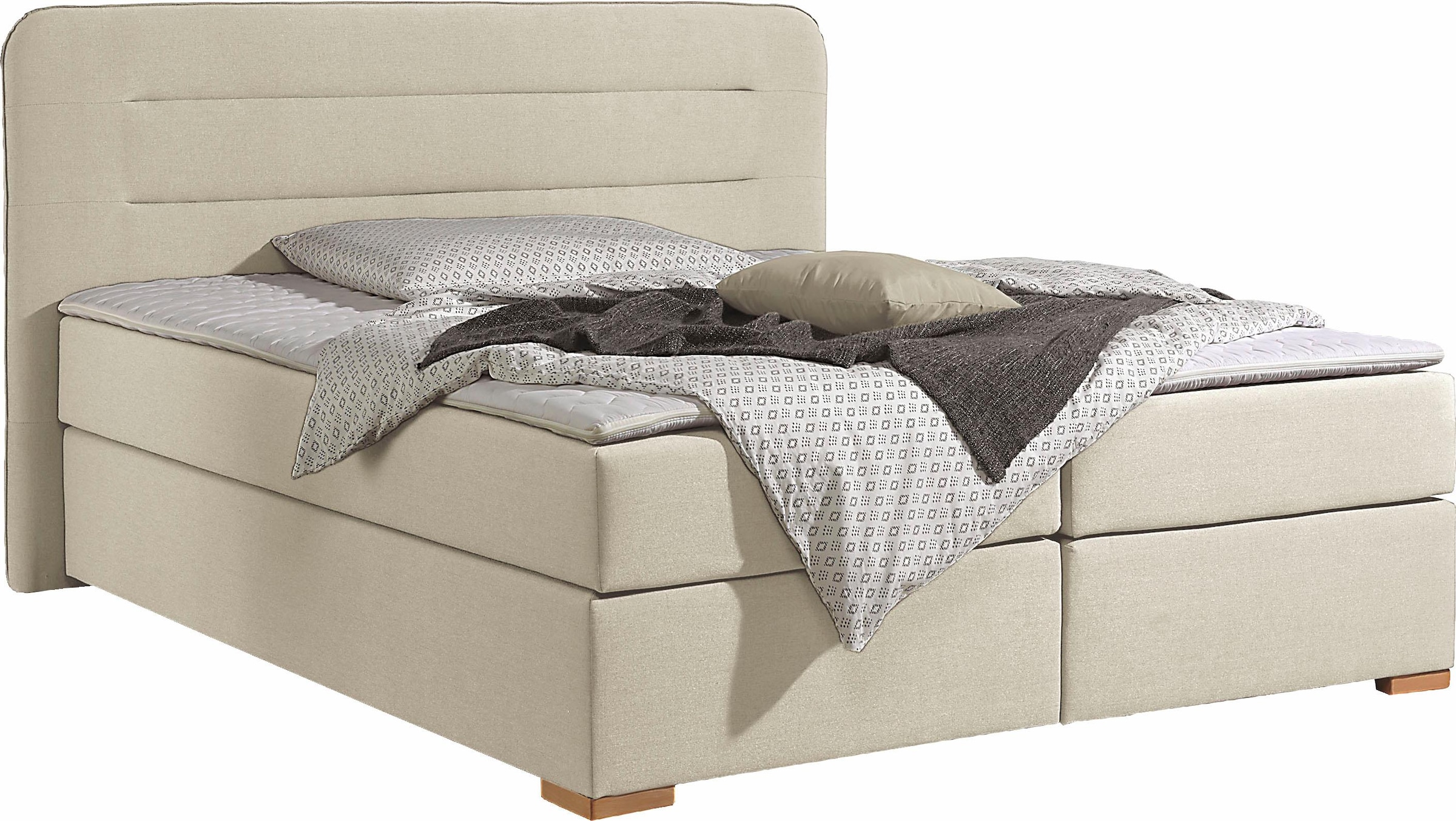 Home affaire Boxspringbett »Manchester« 5 Breiten, 3 Ausführungen, 2 Härtegraden, Topper, Steppung