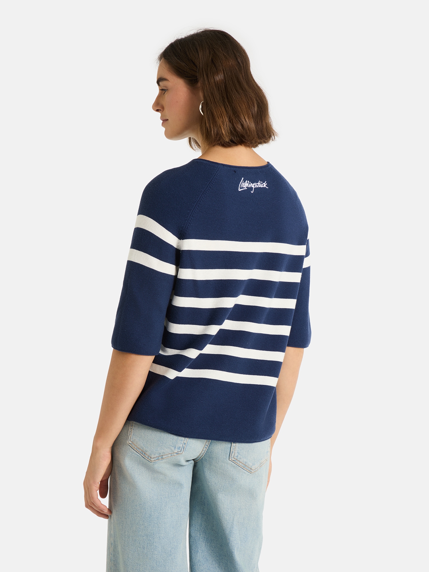 Lieblingsstück Kurzarmpullover »KlerariEP« Halbarm mit Rundhals, gestreift