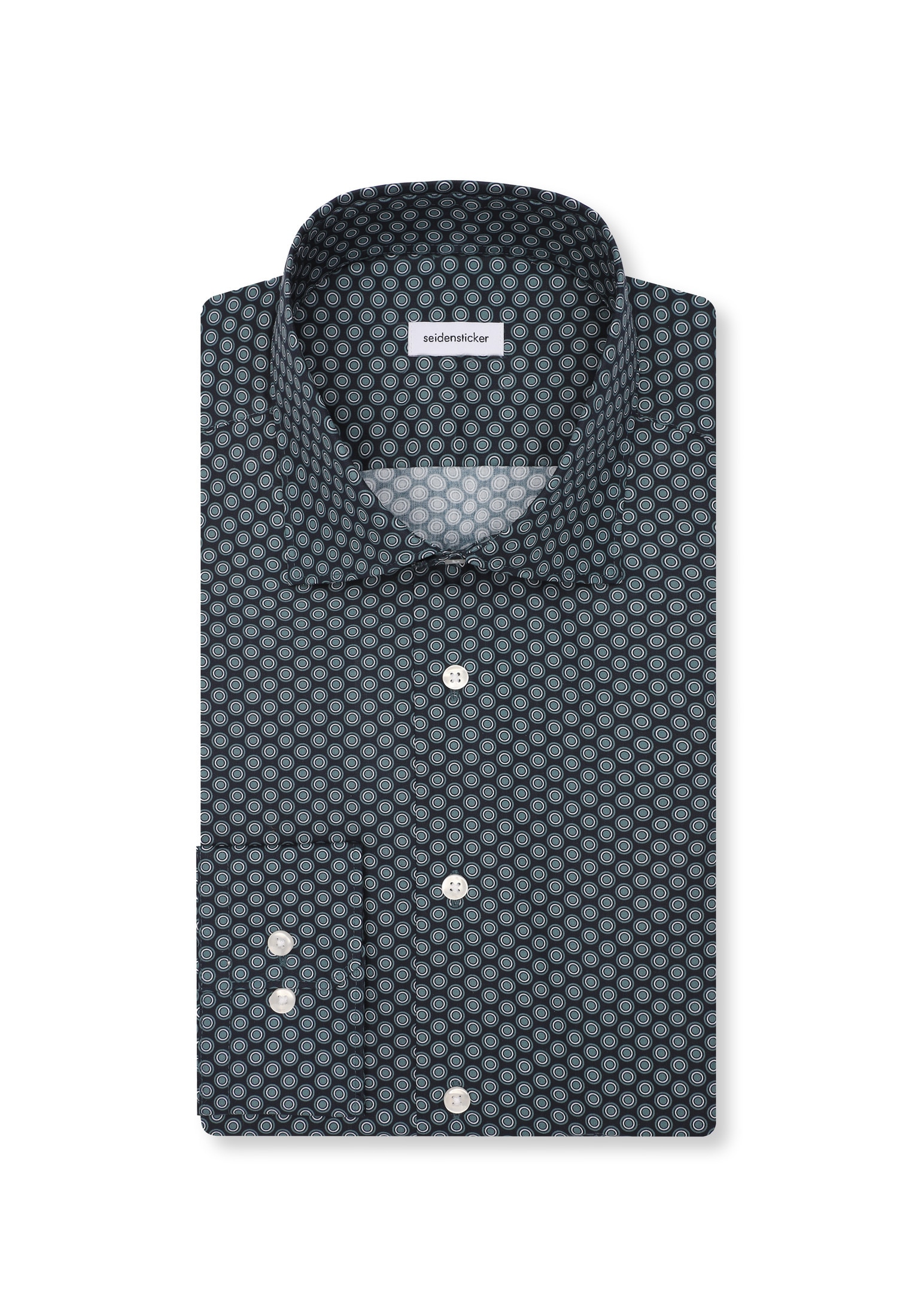 seidensticker Chemise d'affaires »Schwarze Rose« Slim 1/1 Kentkragen Druck