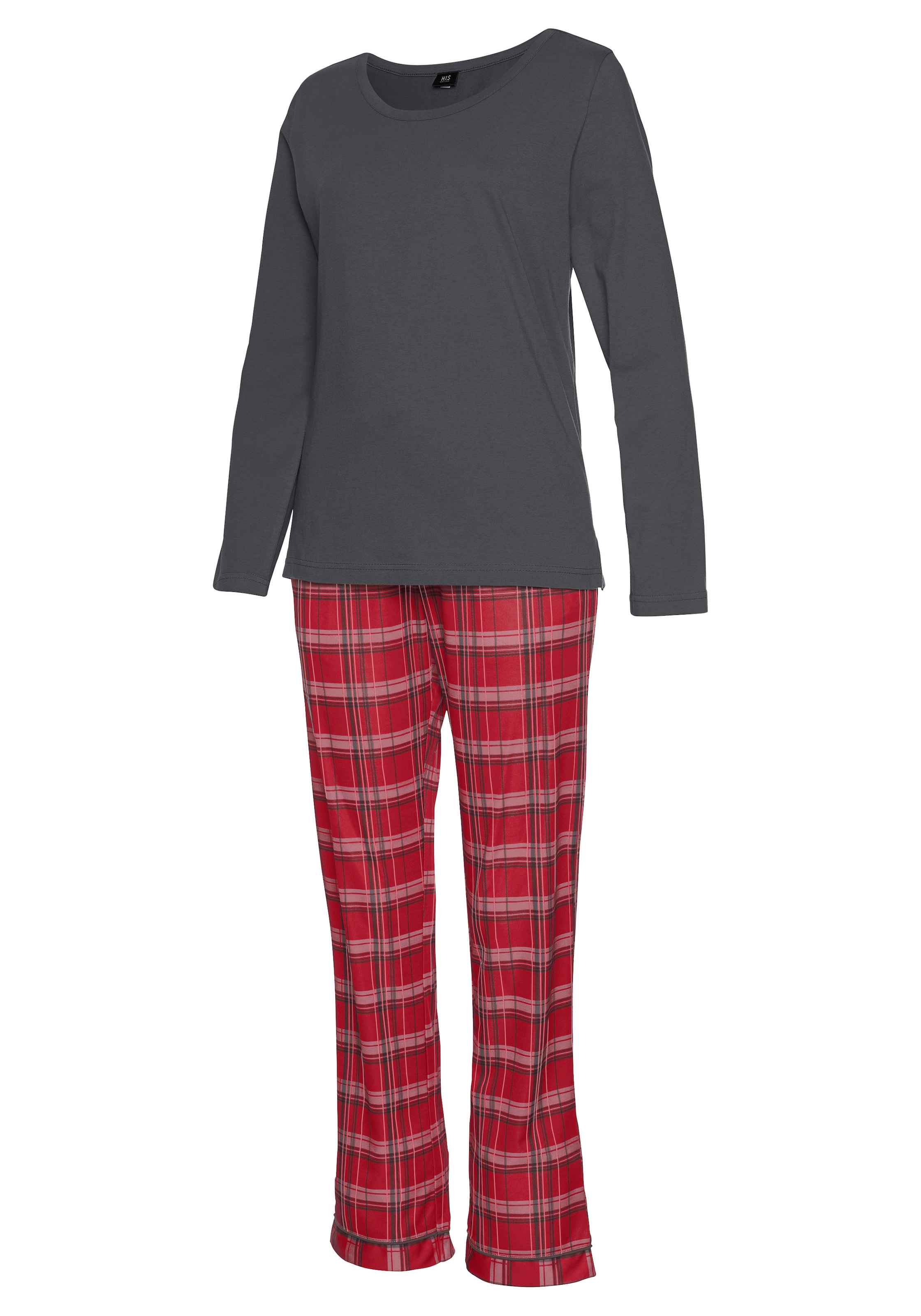 H.I.S Pyjama 2 mit karierter Schlafhose