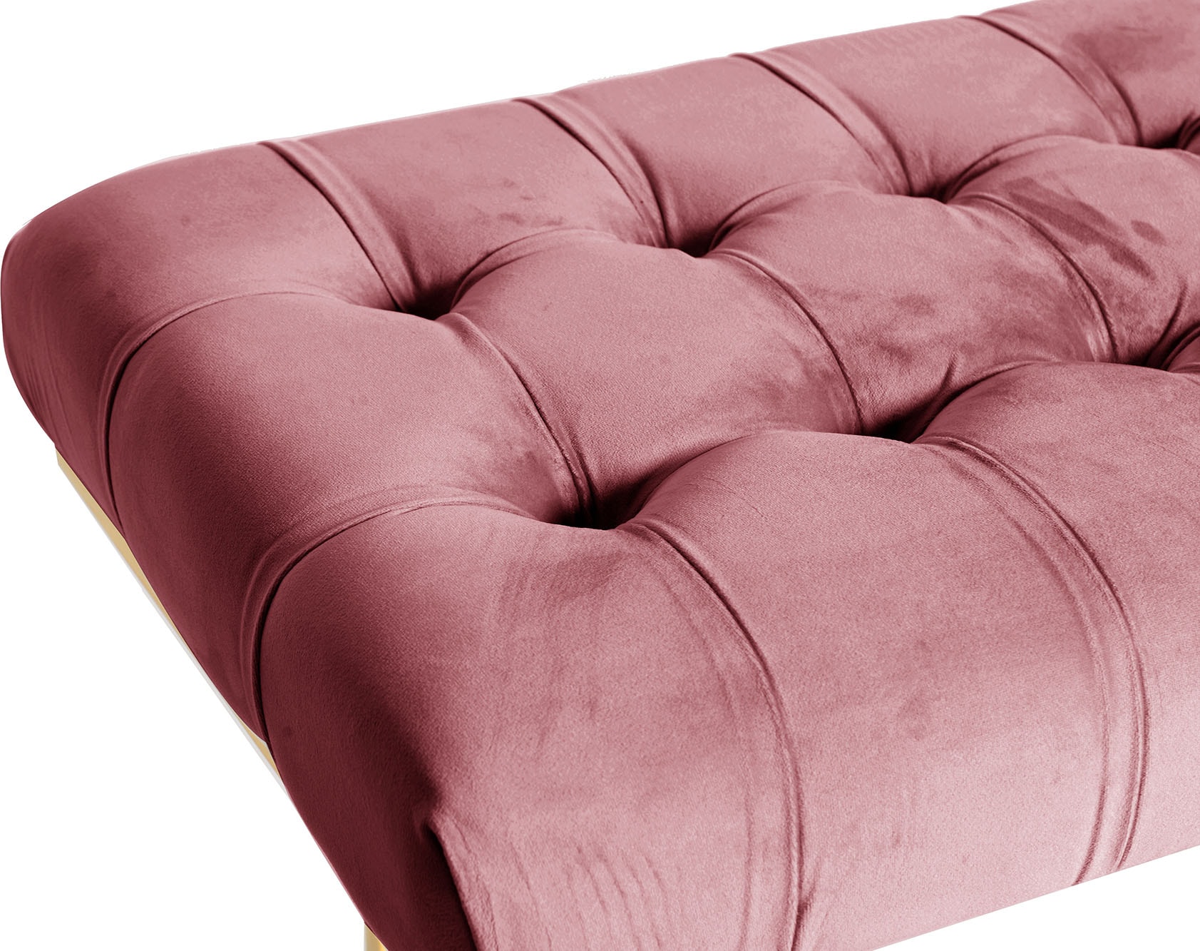 Kayoom Sitzbank »Rarity 225, Edler Touch durch goldenes Gestell« 1 Stk. tlg. eckig, samtweich, gesteppt, mit Zierknöpfen, Edelstahlgestell