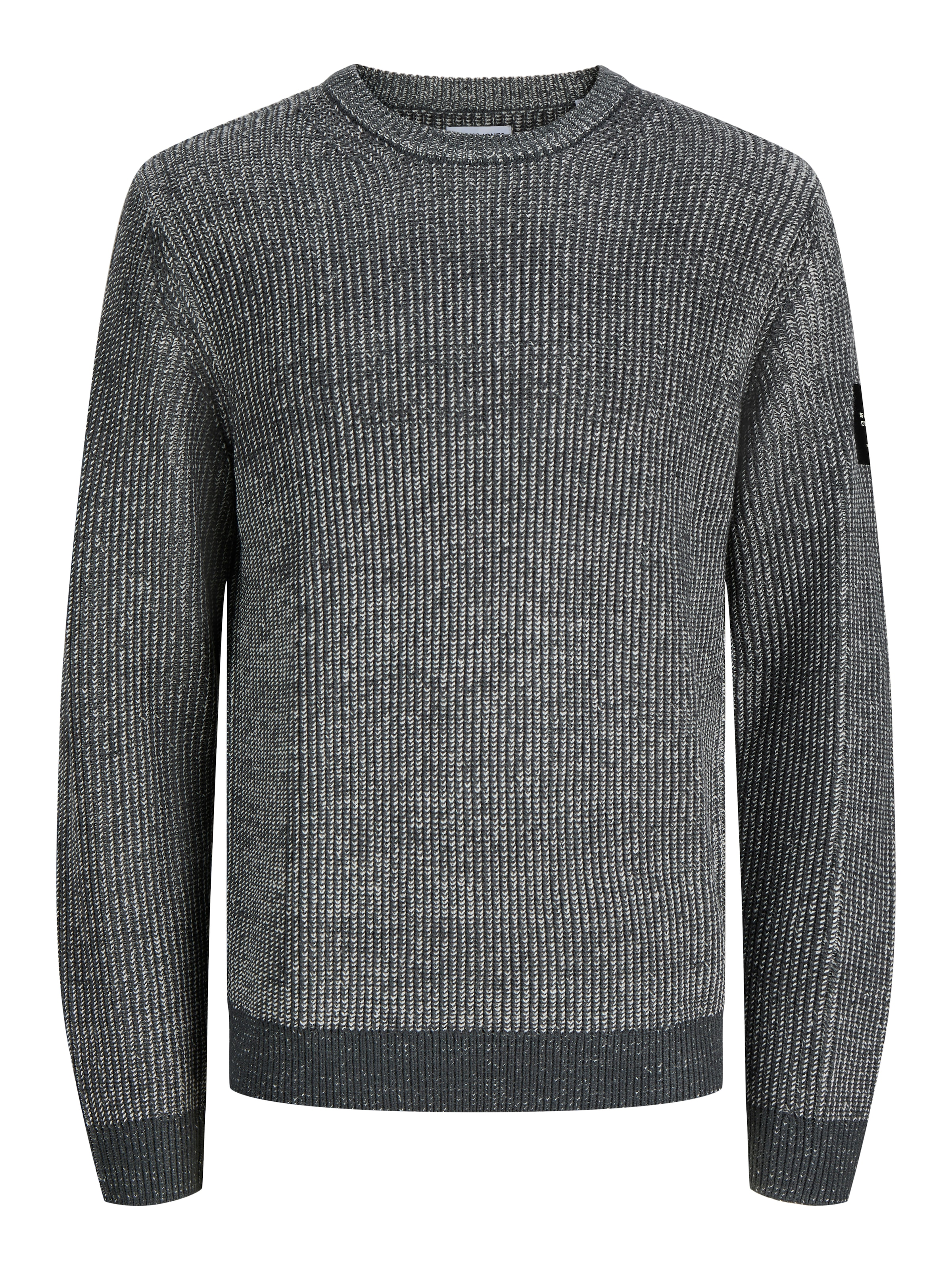 Jack & Jones Pull à col rond »JJCLEVELAND KNIT CREW NECK« Materialmix, normal geschnitten