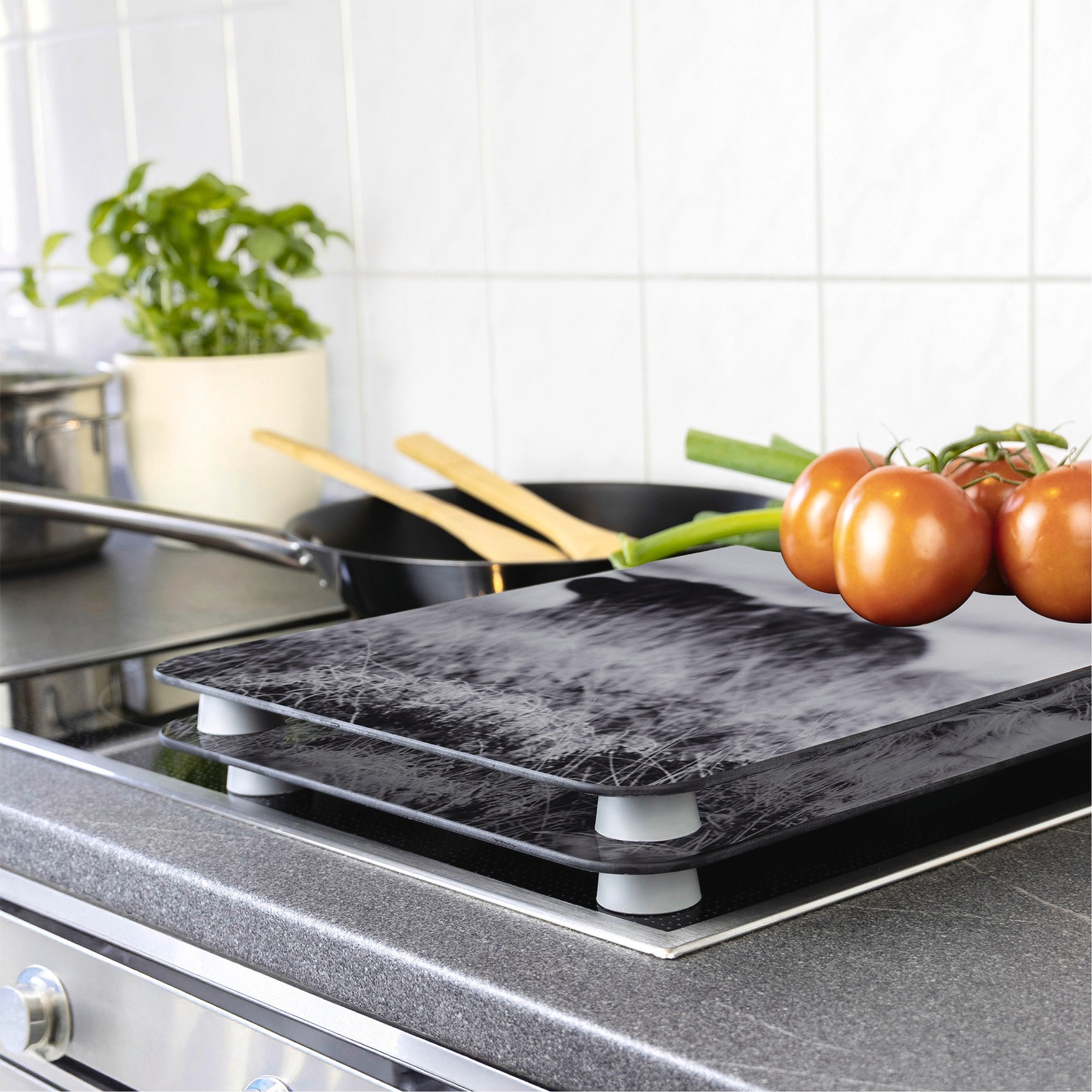 WENKO Herd-Abdeckplatte »Universal Modell Highland Cattle« Herdabdeckung für alle Herdarten, kratzfest, mit rutschfesten Füssen