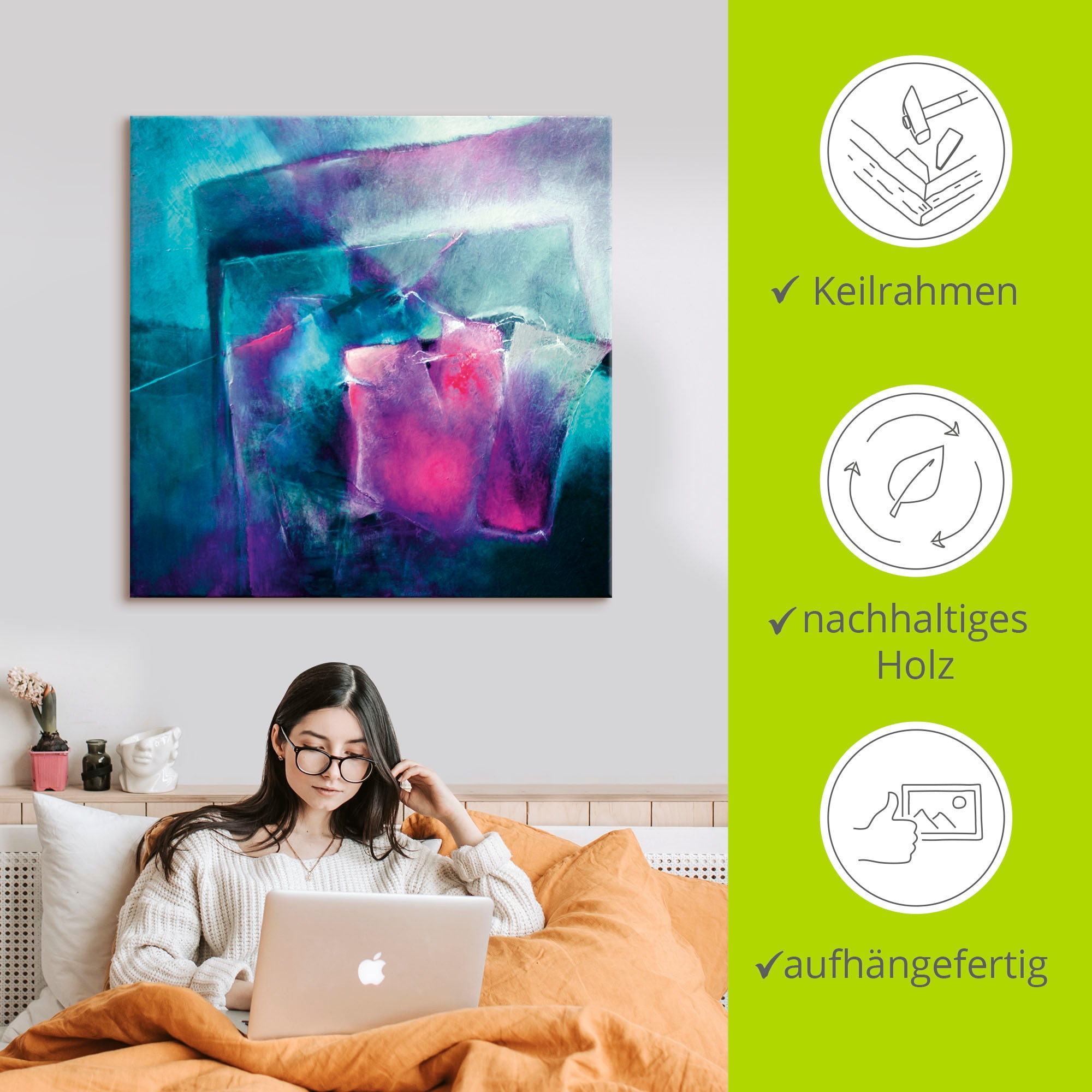 Artland Tableau sur toile 1 cuis tlg. auf Holzrahmen gespannt