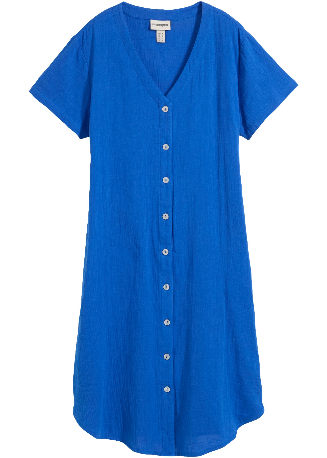 bonprix Robe chemisier en coton, coupe trapèze, avec poches latérales