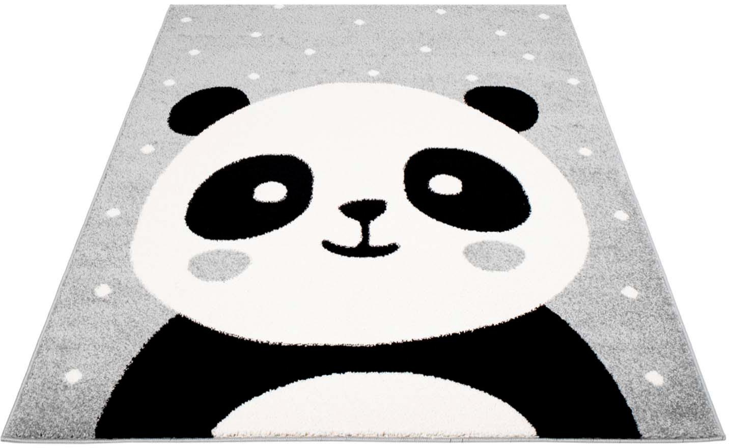Carpet City Kinderteppich »Bubble Kids 1334« rechteckig 11 mm Höhe Spielteppich, Panda-Bär, Weicher Flor, Pflegeleicht, Kinderzimmer