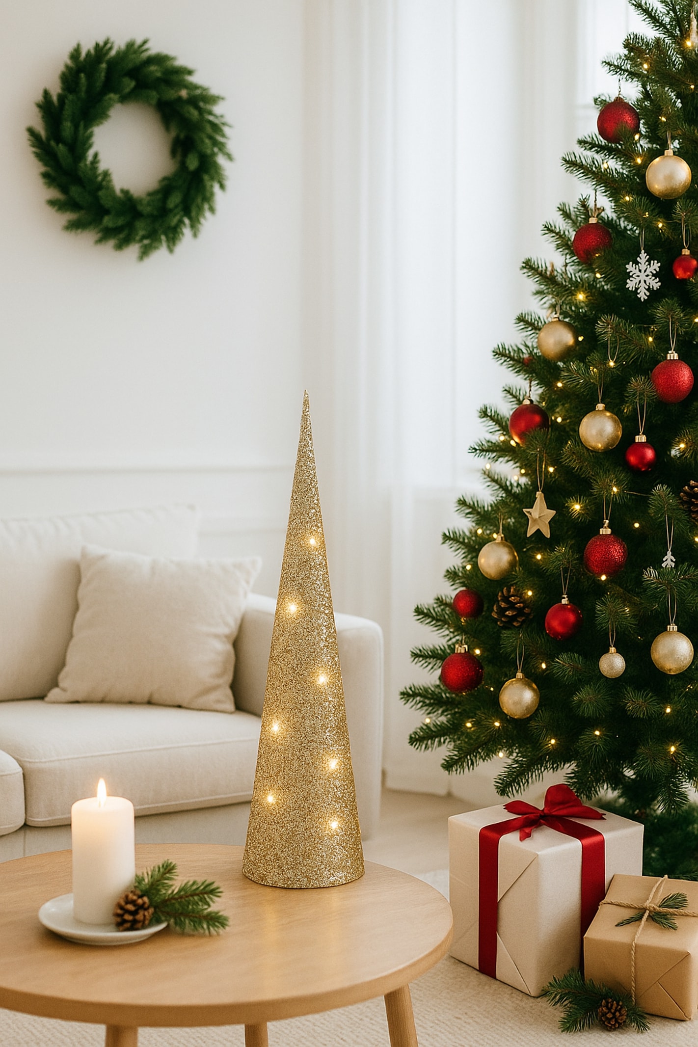 I.GE.A. Figurine décorative LED »LED-Pyramide« Tannenbaum Baum batteriebetrieben warmweiss Weihnachtsdeko innen