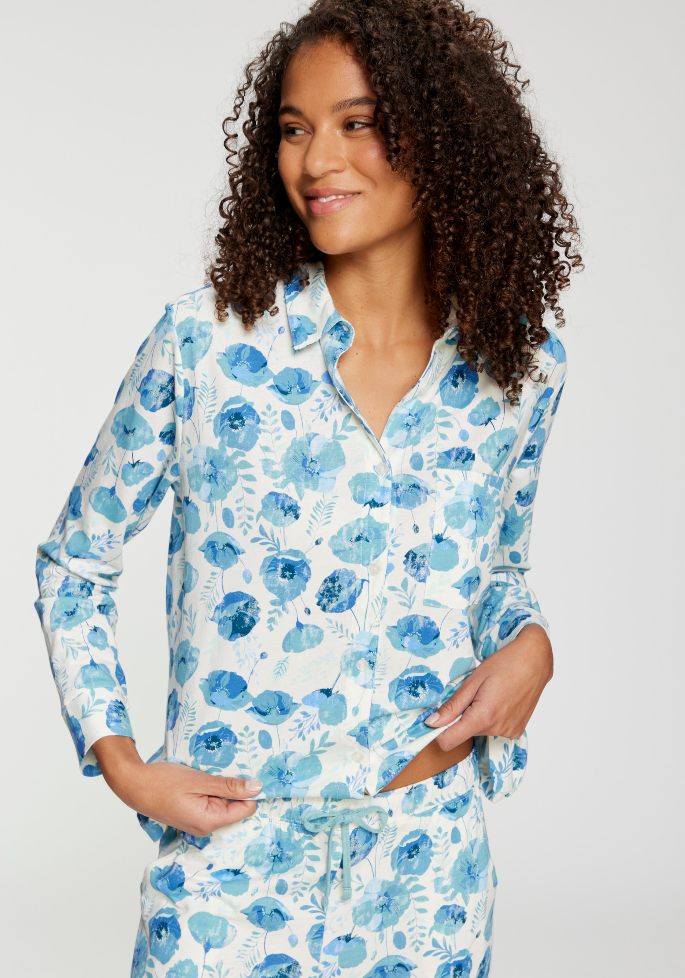 Vivance Dreams by Lascana Haut de pyjama 1 Avec patte de boutonnage continue