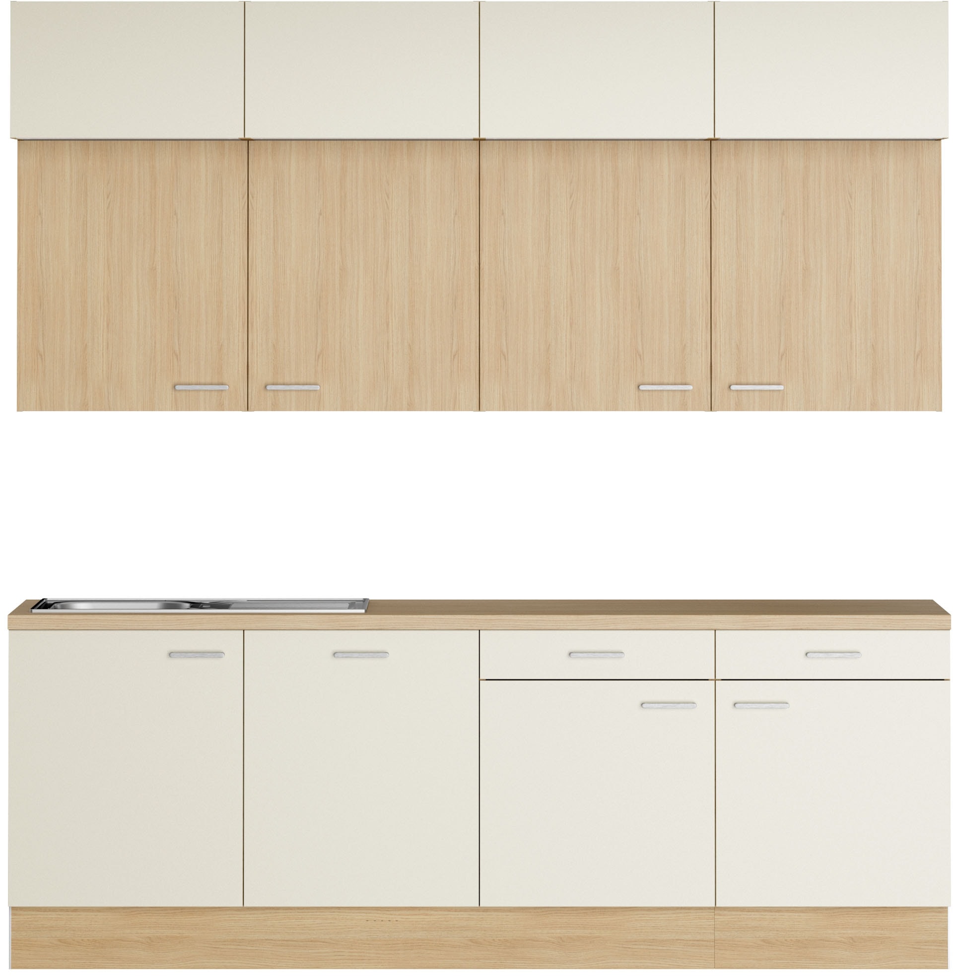 KOCHSTATION Kitchenette »KS-Lucy« Breite 240 cm, Soft-Close, inkl. Zubehör, wahlweise mit Geschirrspüler