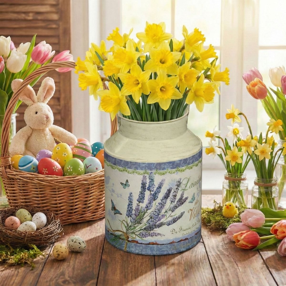 Ambiente Haus Vase décoratif »Lavendel - Milchkanne«