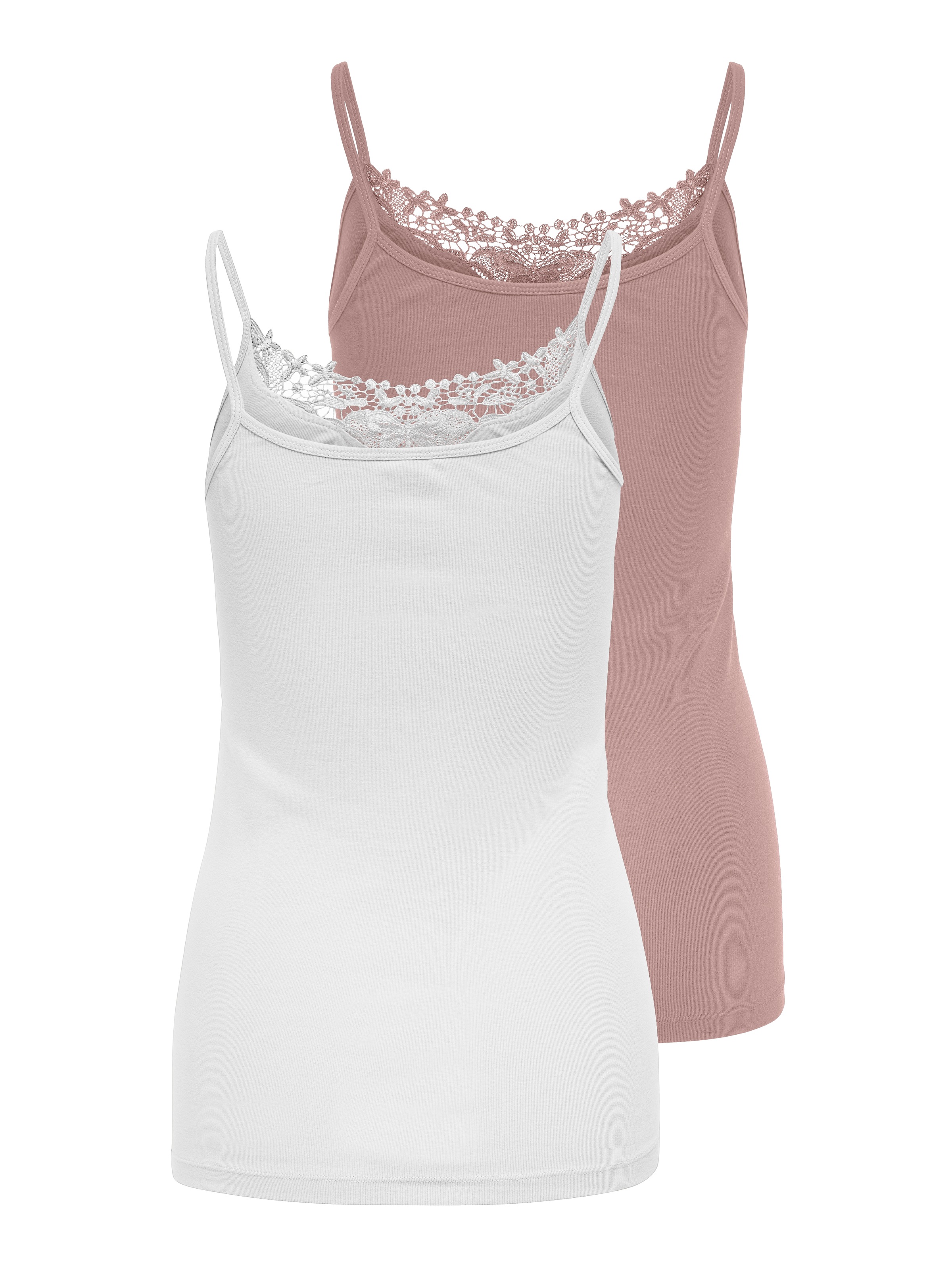 ONLY Top long »ONLLULU LACE SINGLET 2PACK CS JRS« Paquet, 2