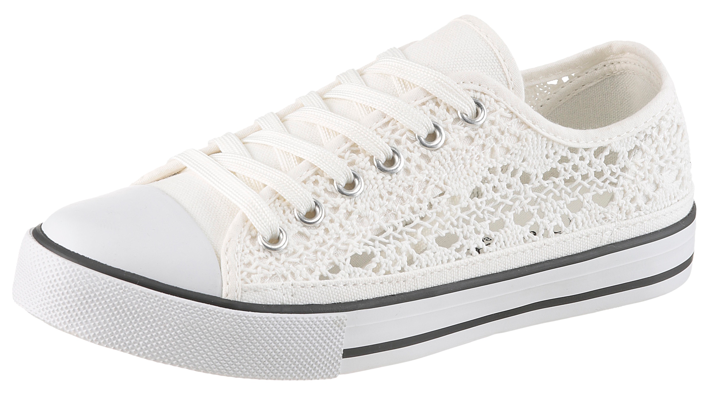 Aniston SHOES Sneakers  Schnürschuh, Freizeitschuh in Häkeloptik - NEUE KOLLEKTION