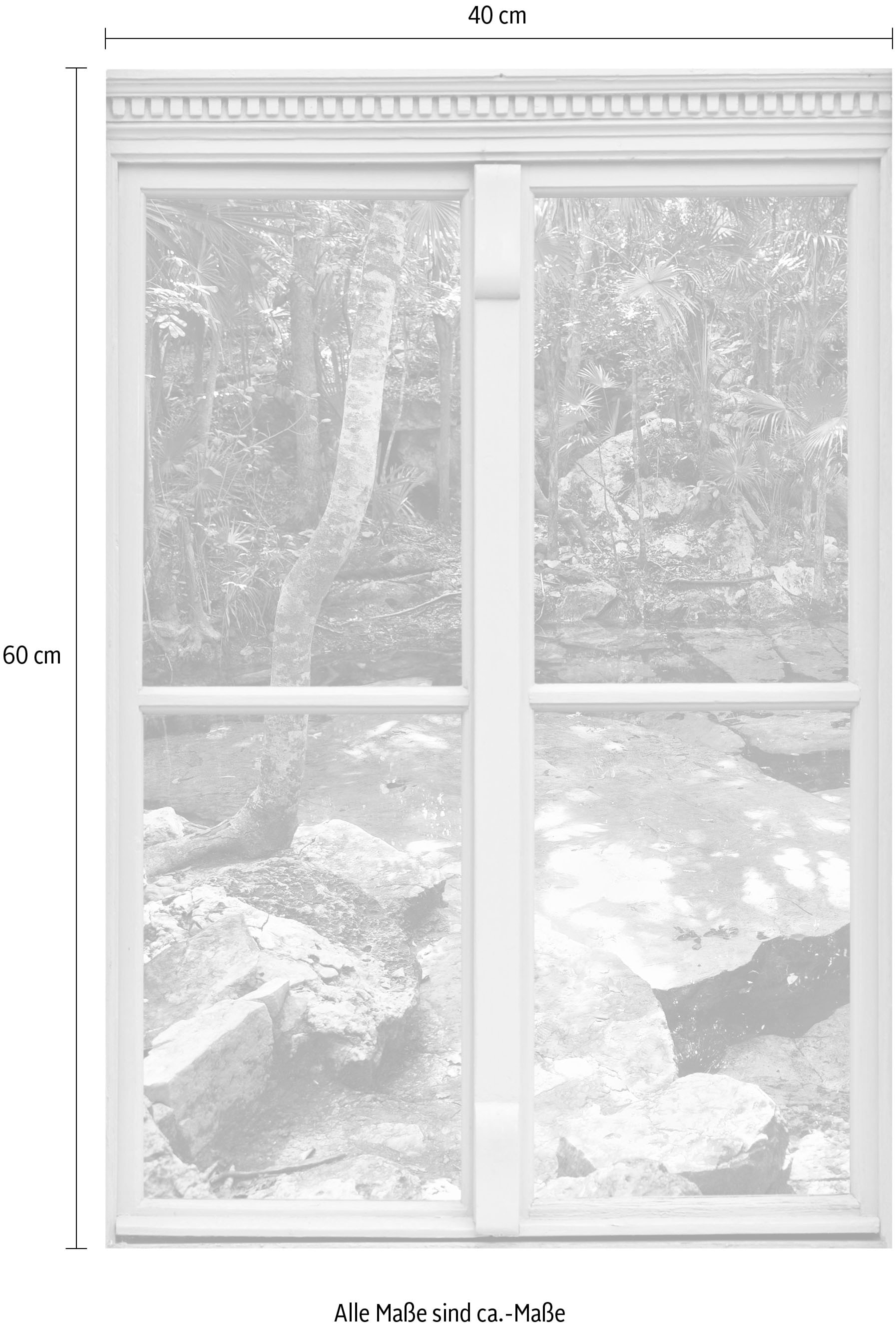 queence Autocollants muraux »Bach« Wandsticker, Wandbild, selbstklebend, 3D, Fenster