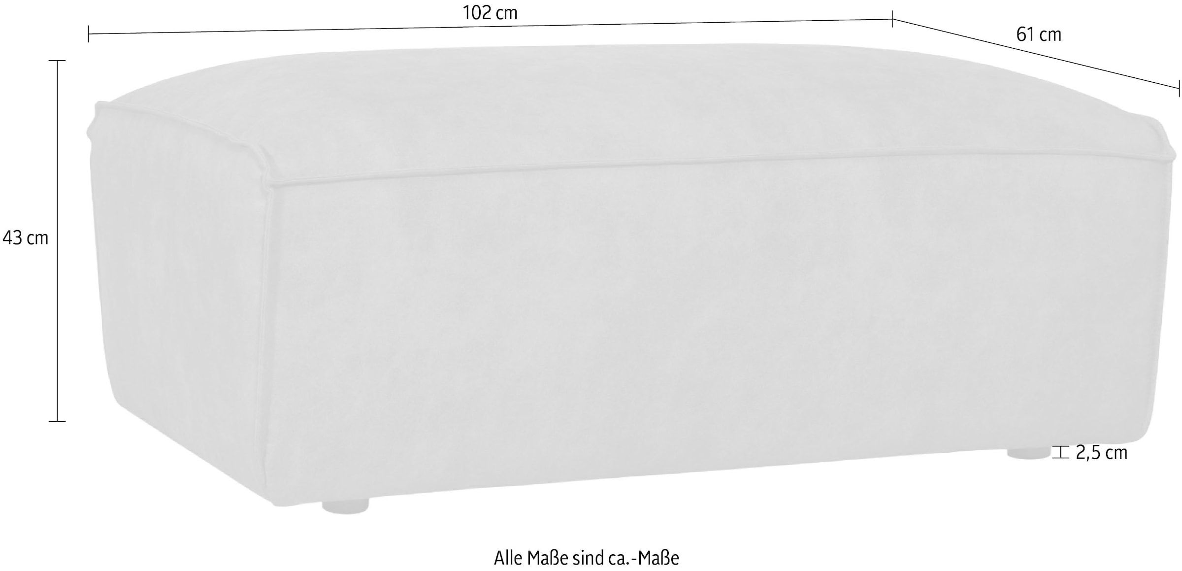 GOODproduct Tabouret rembourré »Mittel« 1 cuis tlg. 102x61 cm, jusqu’au sol
