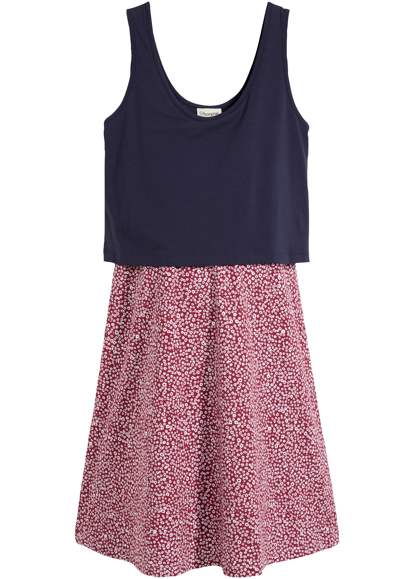 bonprix Robe de maternité en coton stretch, longueur genou, coupe en A
