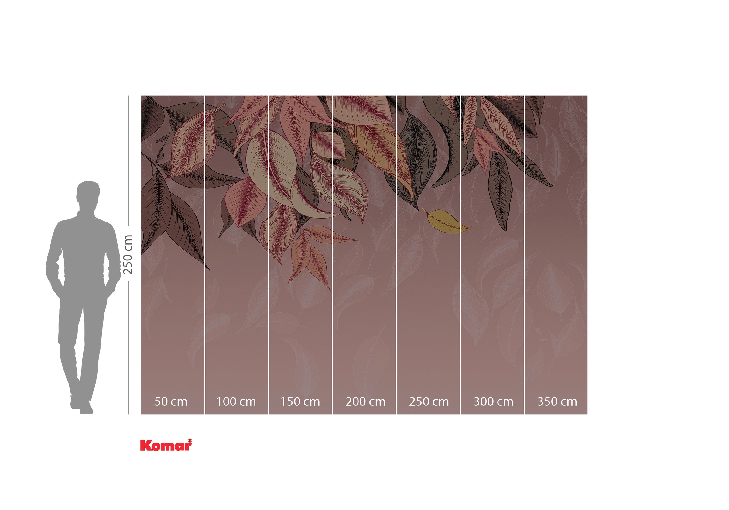 Komar Fototapete »Komar Vlies Fototapete - Falling Leafs - Grösse 350 x 250 cm« bedruckt glatt