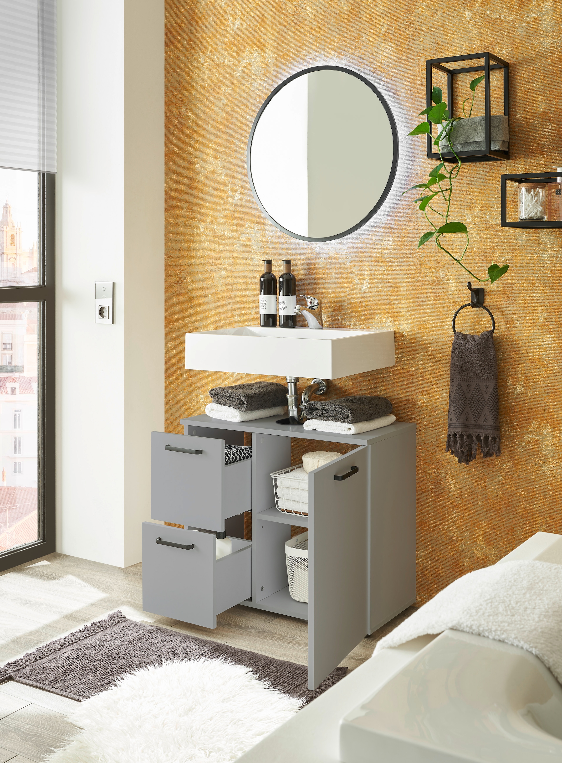 BASIC by Balculina Waschbeckenunterschrank »Vanice, Badezimmerschrank B/H/T 70x60x35cm« 1 Stk. tlg. Breite 70cm, Softclose, FSC-Mix 70%,Made in Europa