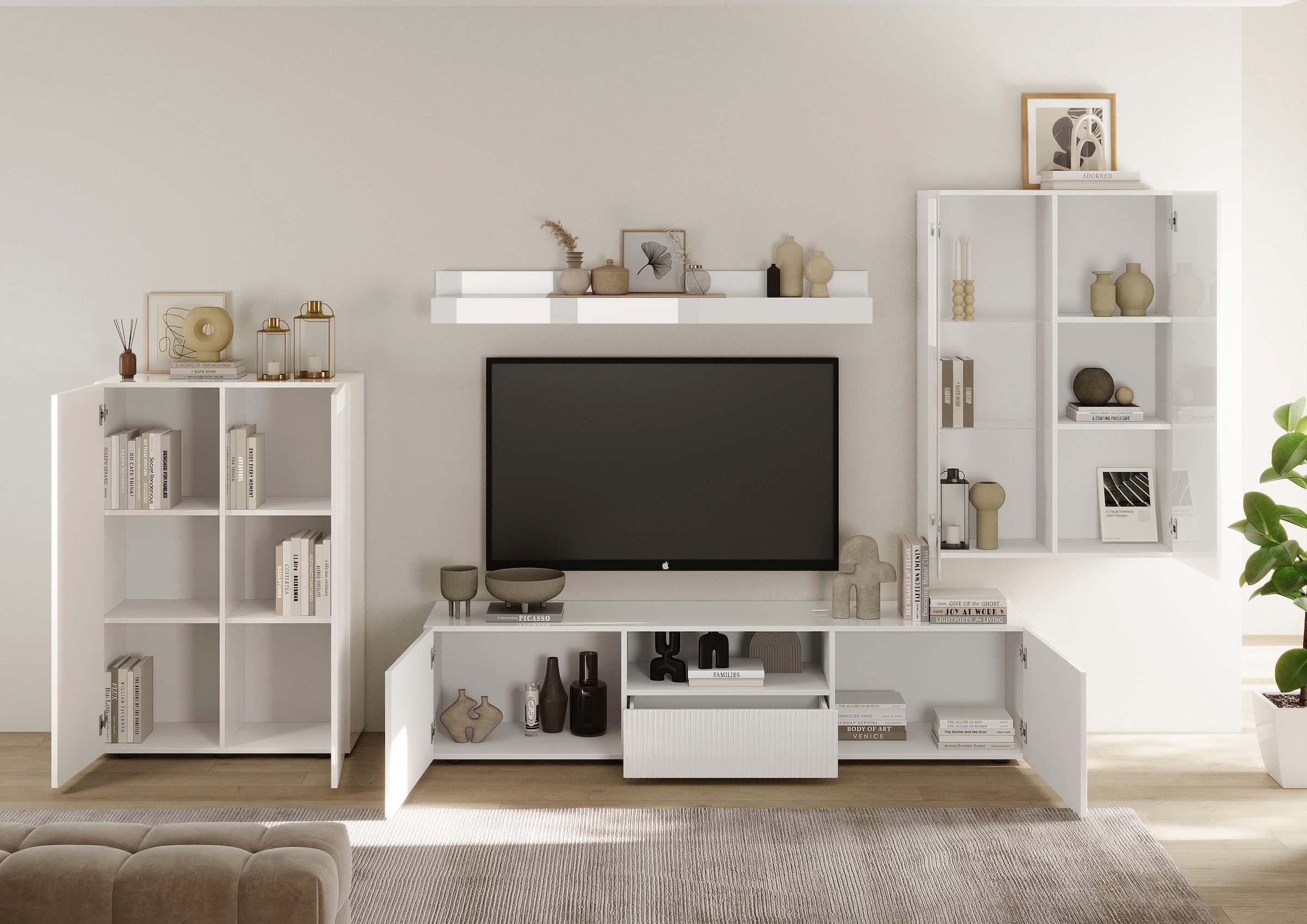 INOSIGN Wohnwand »Rio, 4tlg. Breite 300 cm, modernes, elegantes Wohnzimmer-Set« 4 Stk. tlg.