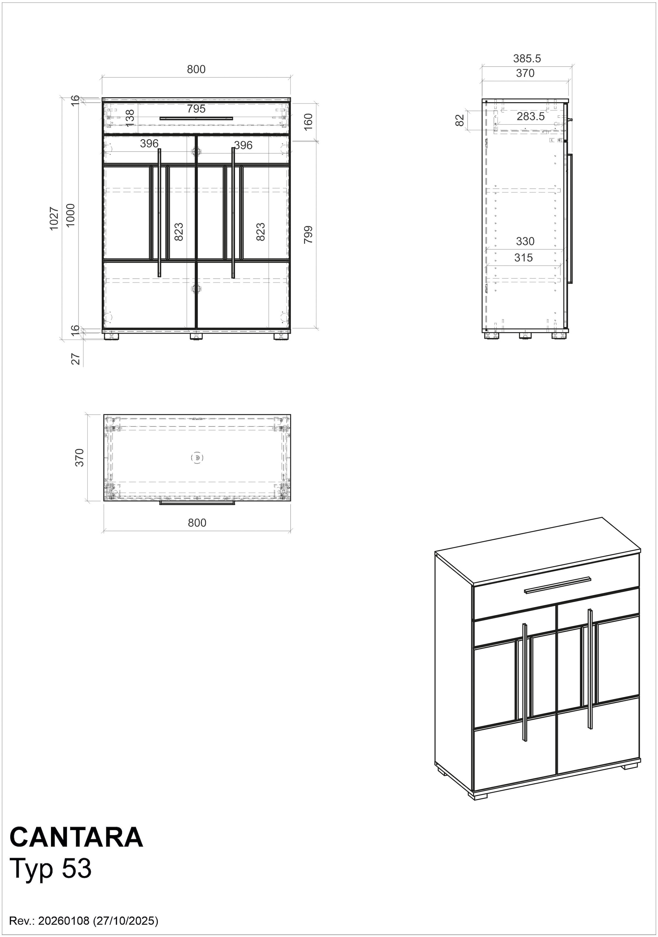 Home affaire Armoire vestiaire »Cantara, Schrank in zwei Farben, modernes Sideboard, Kommode« vielseitig einsetzbar, ausreichend Stauraum, 80 cm breit