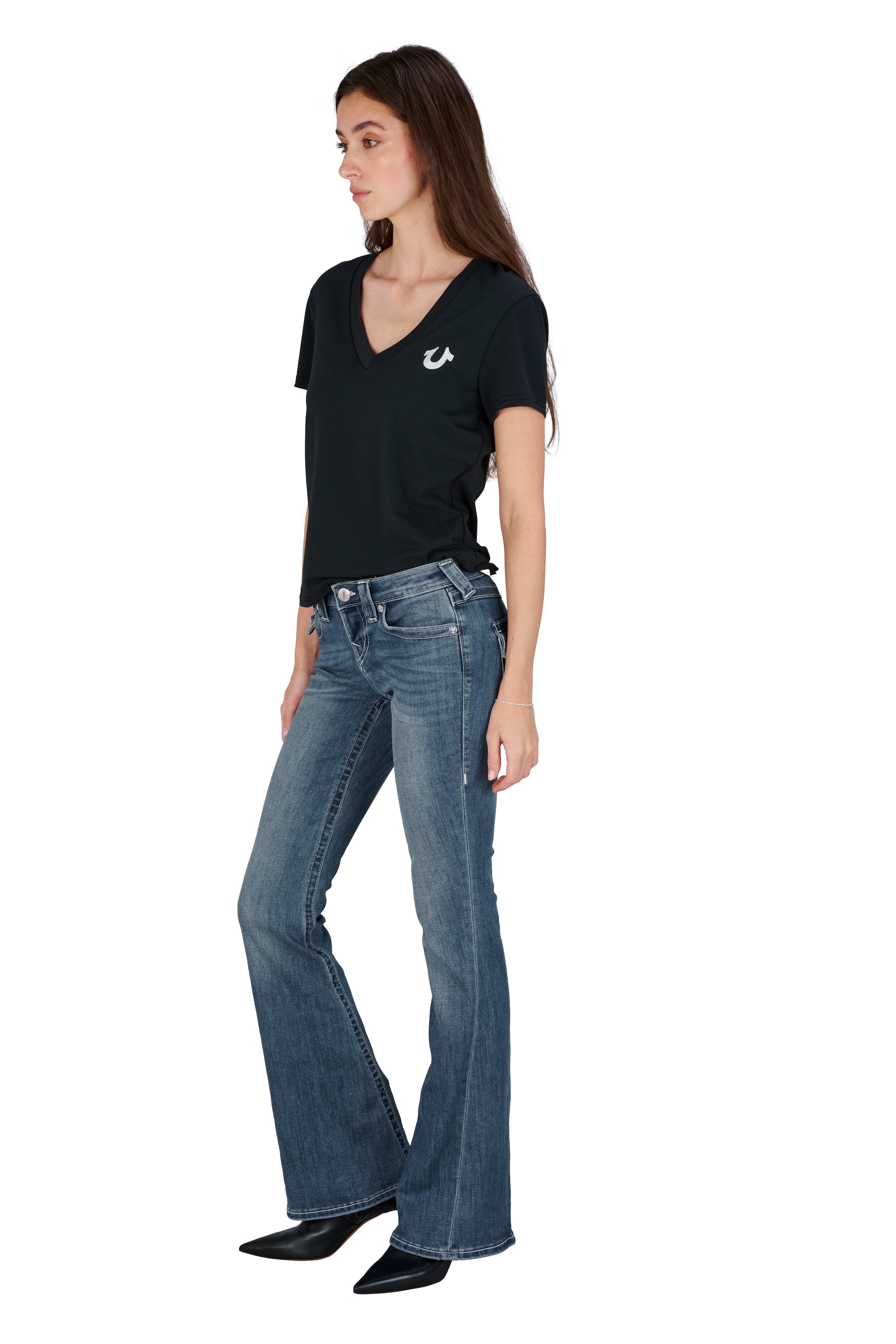 True Religion Jeans bootcut »JOEY LR FLARE FLAP« Mélange de coton, coupe évasée