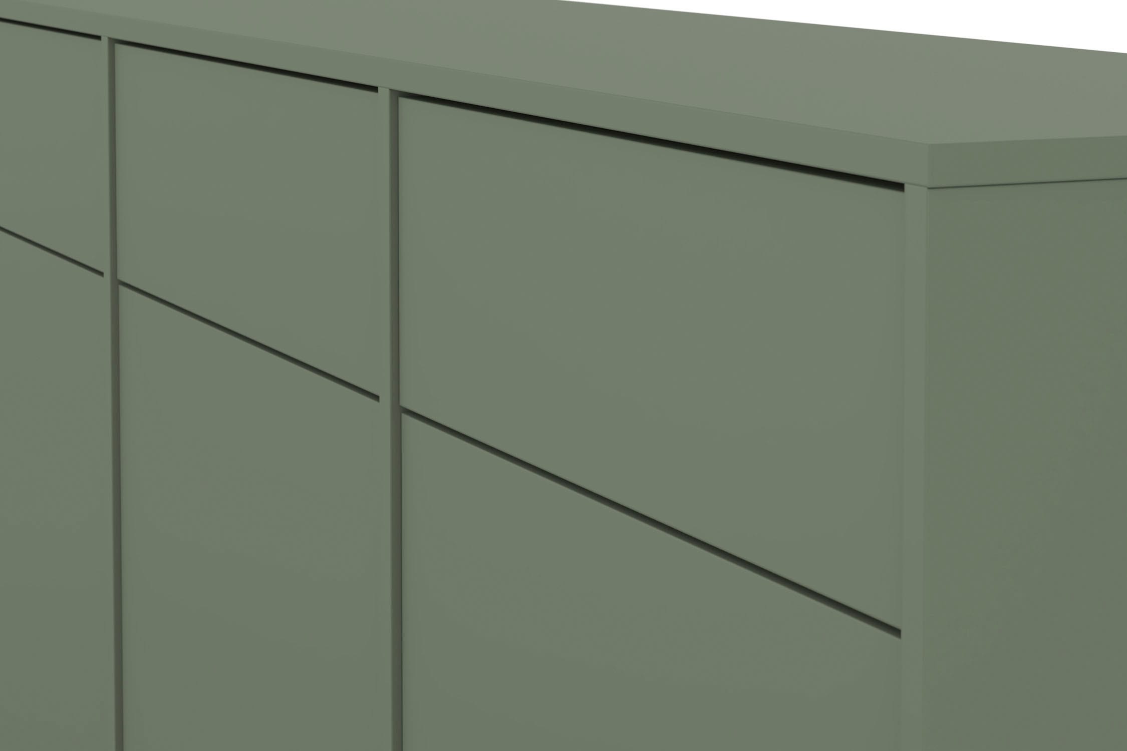 GOODproduct Buffet »Loft, Breite 157 cm, grifflose Kommode 3 Türen/3 Schubkästen.« commode à tiroirs avec beaucoup de rangement, étagères réglables