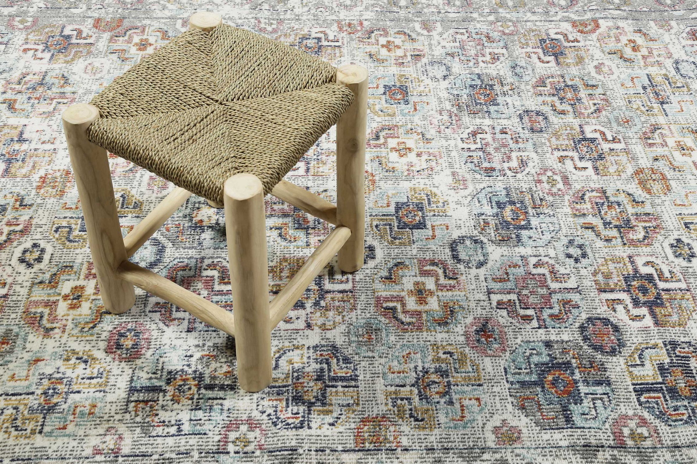 Wecon home Tapis d'extérieur »Geneva« Rectangulaire 4 mm Höhe wetterfest und farbecht im Antik Design für Balkon, Küche, Wohnzimmer