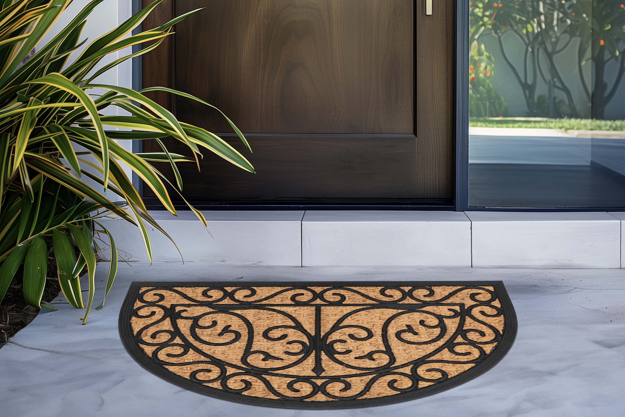 Kayoom Tapis de sol »Style Step 225« Demi-rond 11 mm Höhe Türmatte, Eingang, Kokos