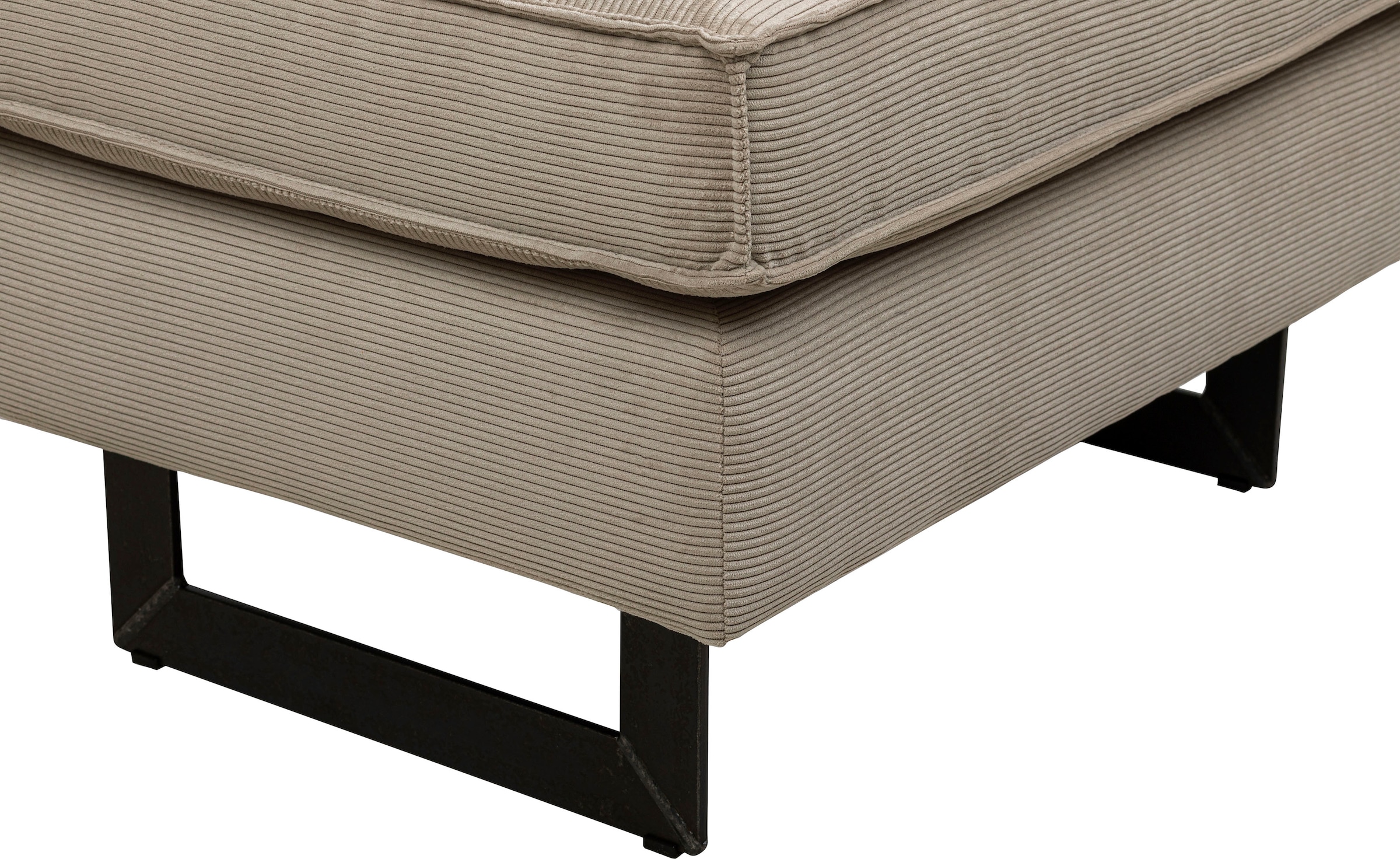 Home affaire Tabouret rembourré »Pinto« mit Keder, Metallfüssen und auch in Cord Bezug erhältlich