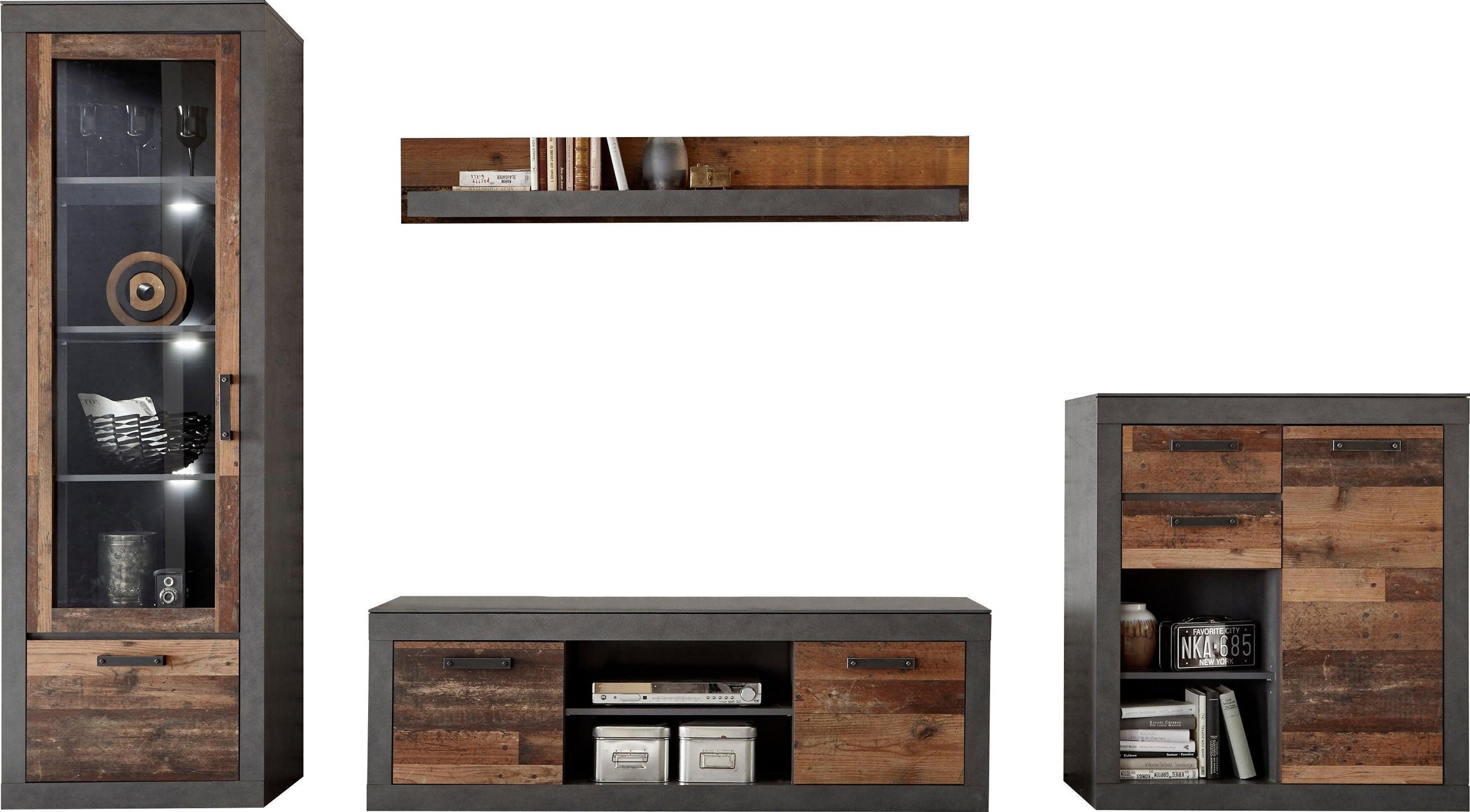 Home affaire Wohnwand »BROOKLYN« 4 Stk. tlg.