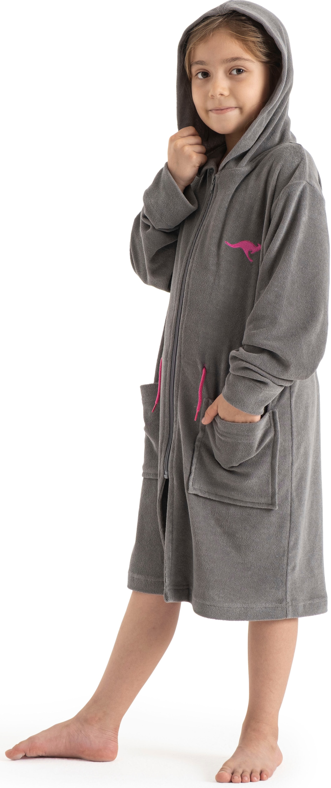 KangaROOS Peignoir de bain pour enfants »Kira, Ideal für Zuhause, Schwimmbad oder im Urlaub« 1 cuis design moderne et sportif, accents lumineux