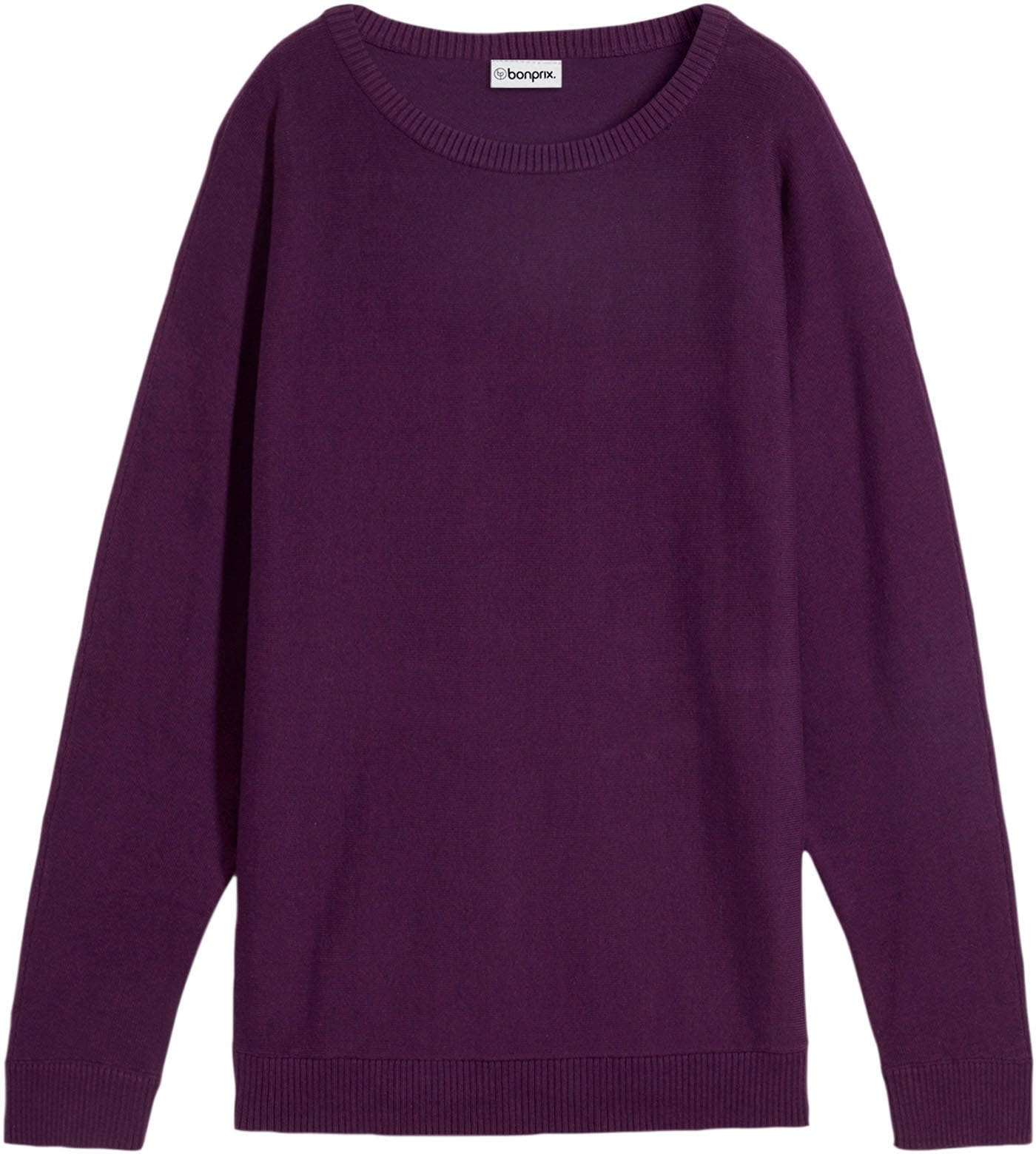 bonprix Strickpullover »Pullover mit Fledermausärmeln« aus Baumwolle und Polyamid, mit Fledermausärmeln, mit Rippbündchen
