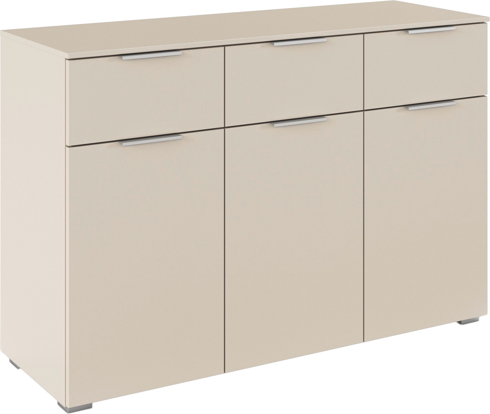 GOODproduct Kombikommode »Kommode Sideboard Schubladenkommode Schlafzimmerkommode CORTONA« Breite 120 cm inkl. SOFT-CLOSE-FUNKTION, mit moderner Dekor-Front,  mit 3 Schubladen und 3 verstellbaren Einlegeboden MADE IN GERMANY