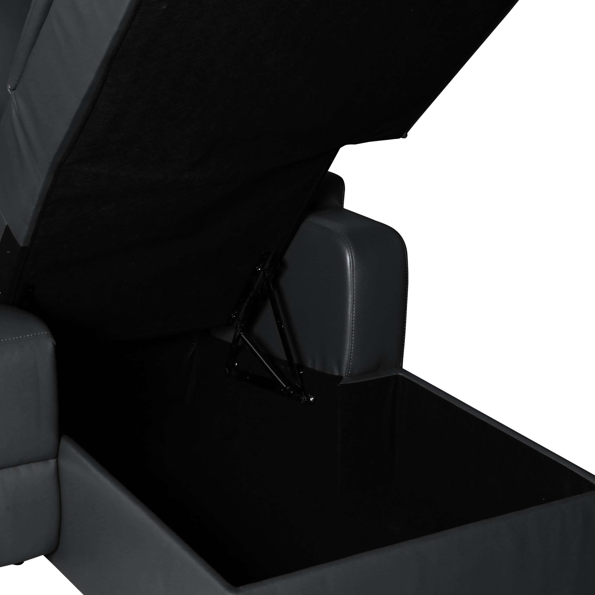GOODproduct Canapé d'angle »NAPORI Kunstleder, Multimediasofa, L-Form« fonction relax manuelle ou électrique, USB-A pour la version électrique, coffre de rangement