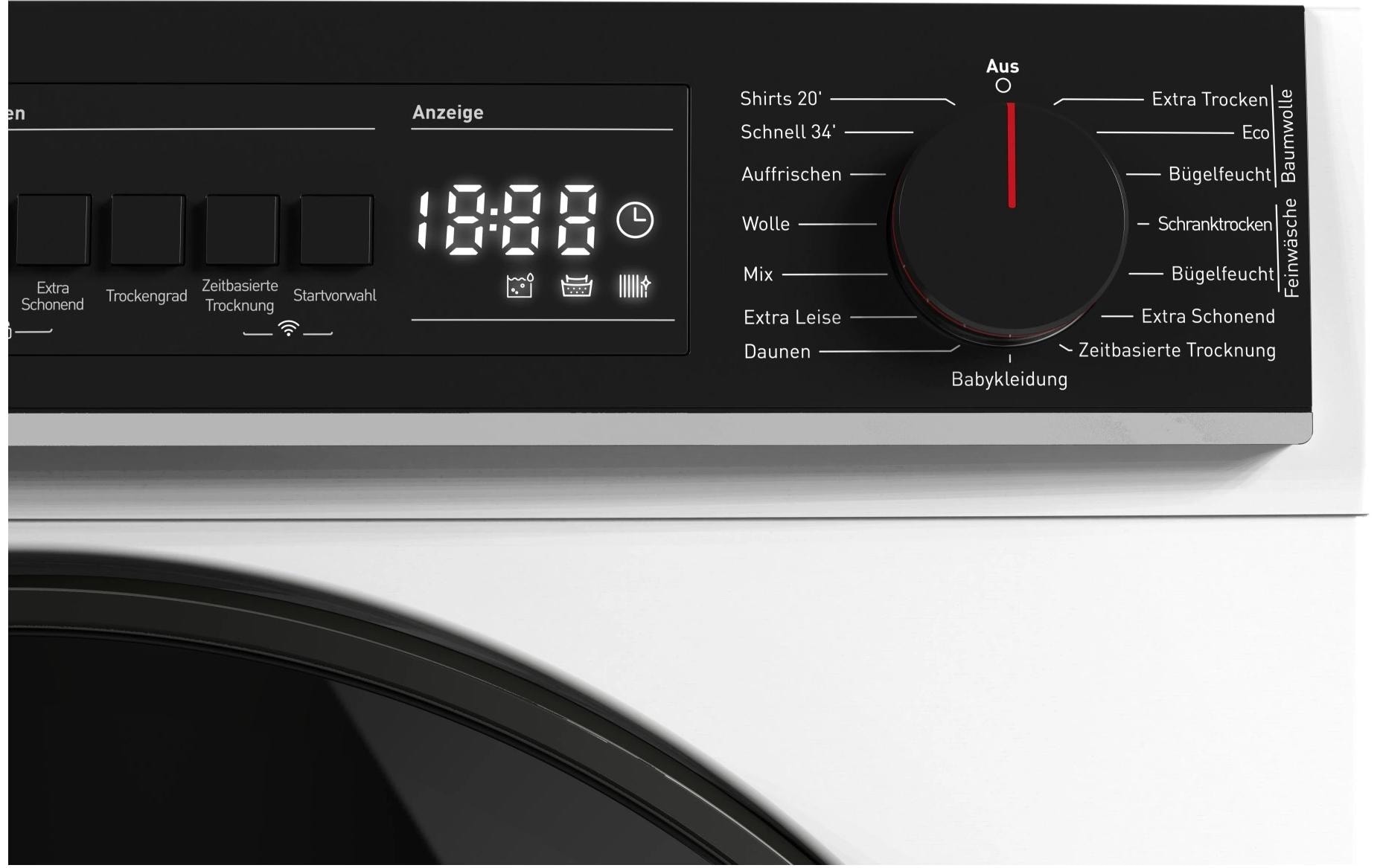 Sharp Sèche-linge à pompe à chaleur »KD-WNHB8S9GWC-DE« 8kg / +WIFI / EEKC / 2 Tasten / XXL-Tür voll-schwarz / Weiss