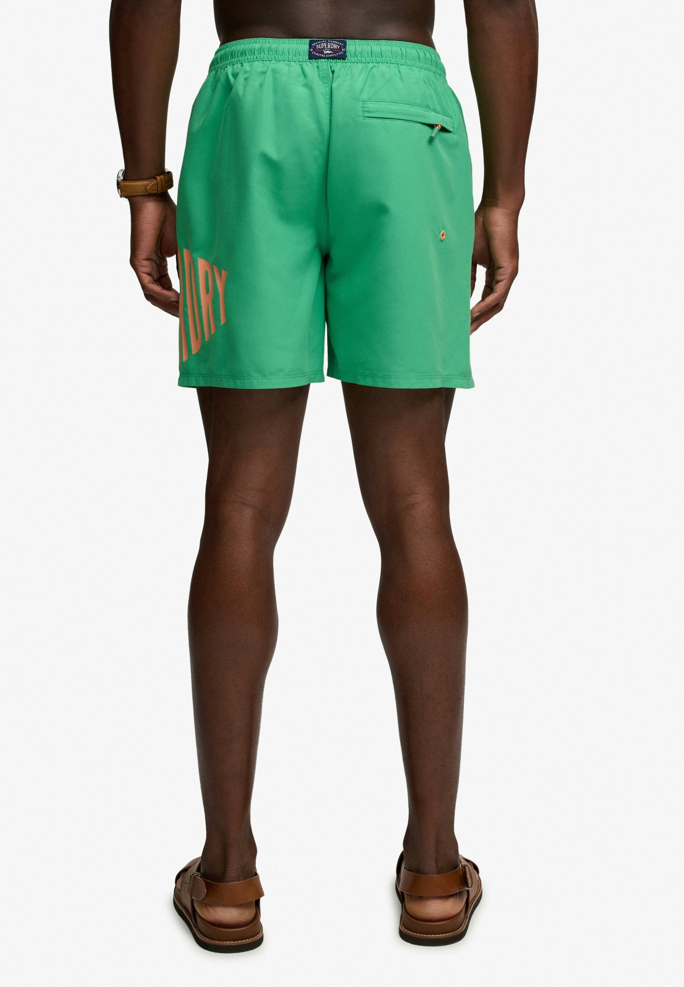Superdry Short de bain »PRINTED LOGO 16 SWIM SHORT« coupe mode, design uni, en polyester, facile d'entretien