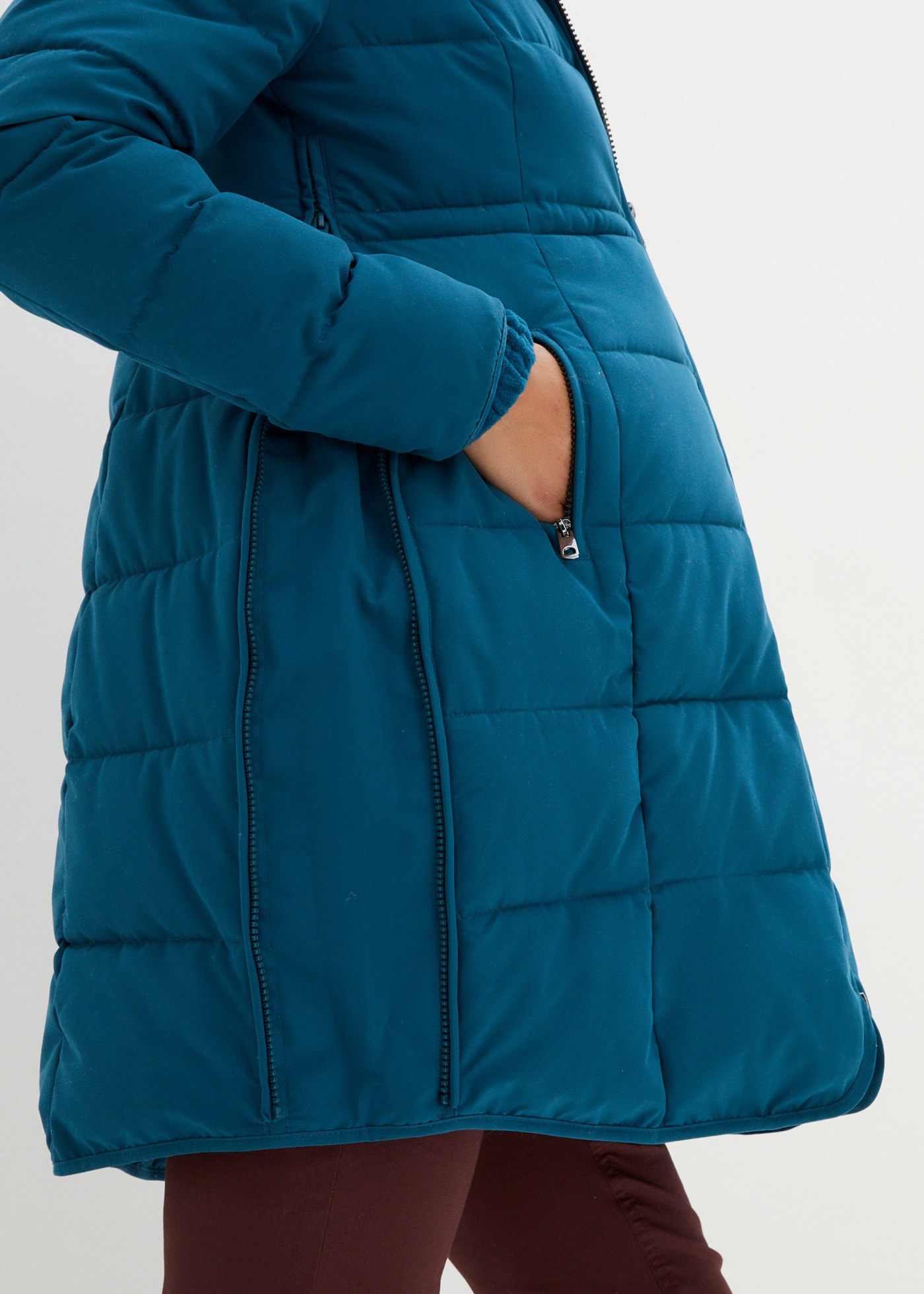 bonprix Veste de maternité »3-in-1 warm wattierte Umstands- und Tragejacke« mit Kapuze 3-in-1 warm wattierte Umstands- und Tragejacke