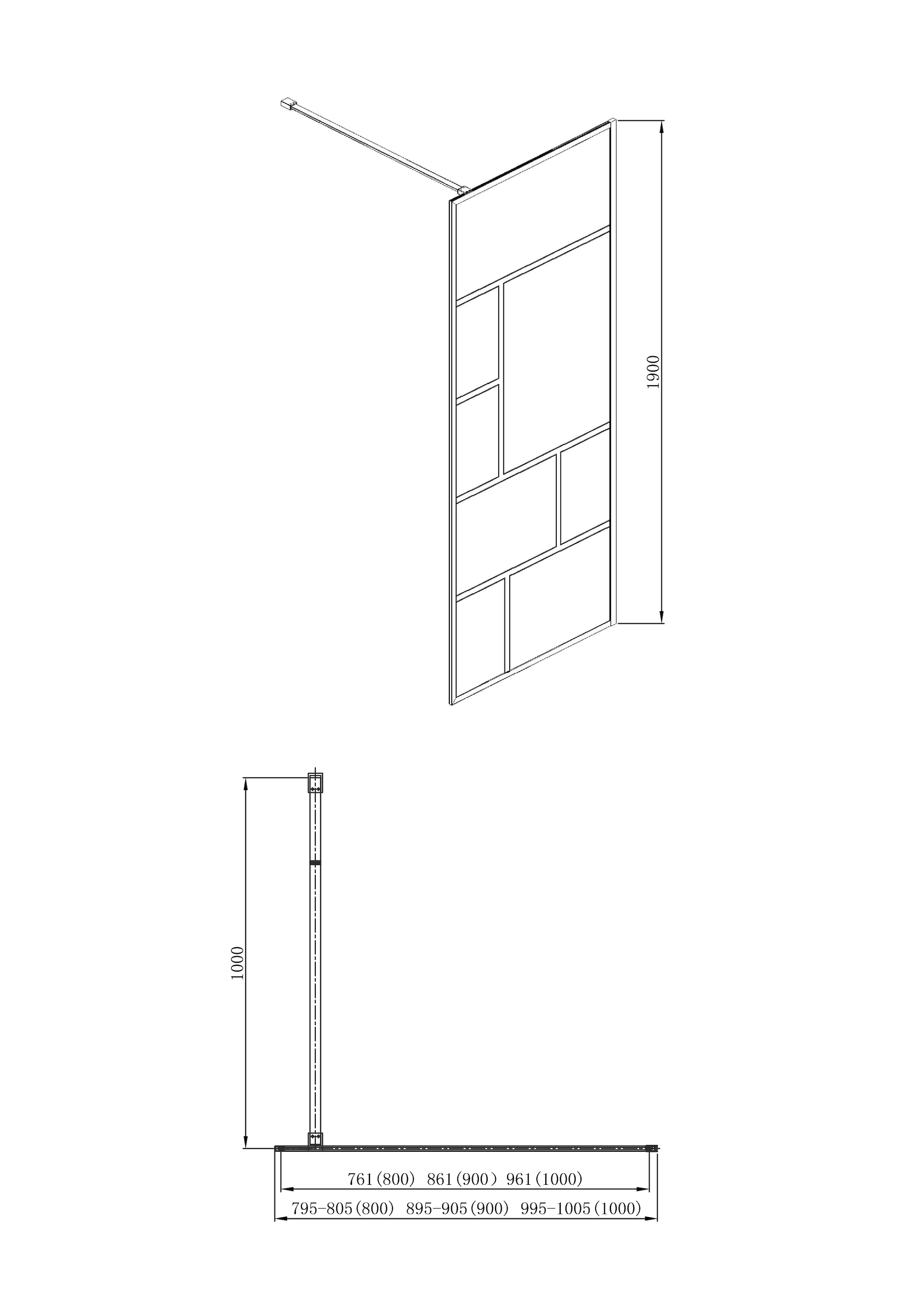 welltime Douche à l'italienne »Tetra« Inklusive verstellbarem Wandarm