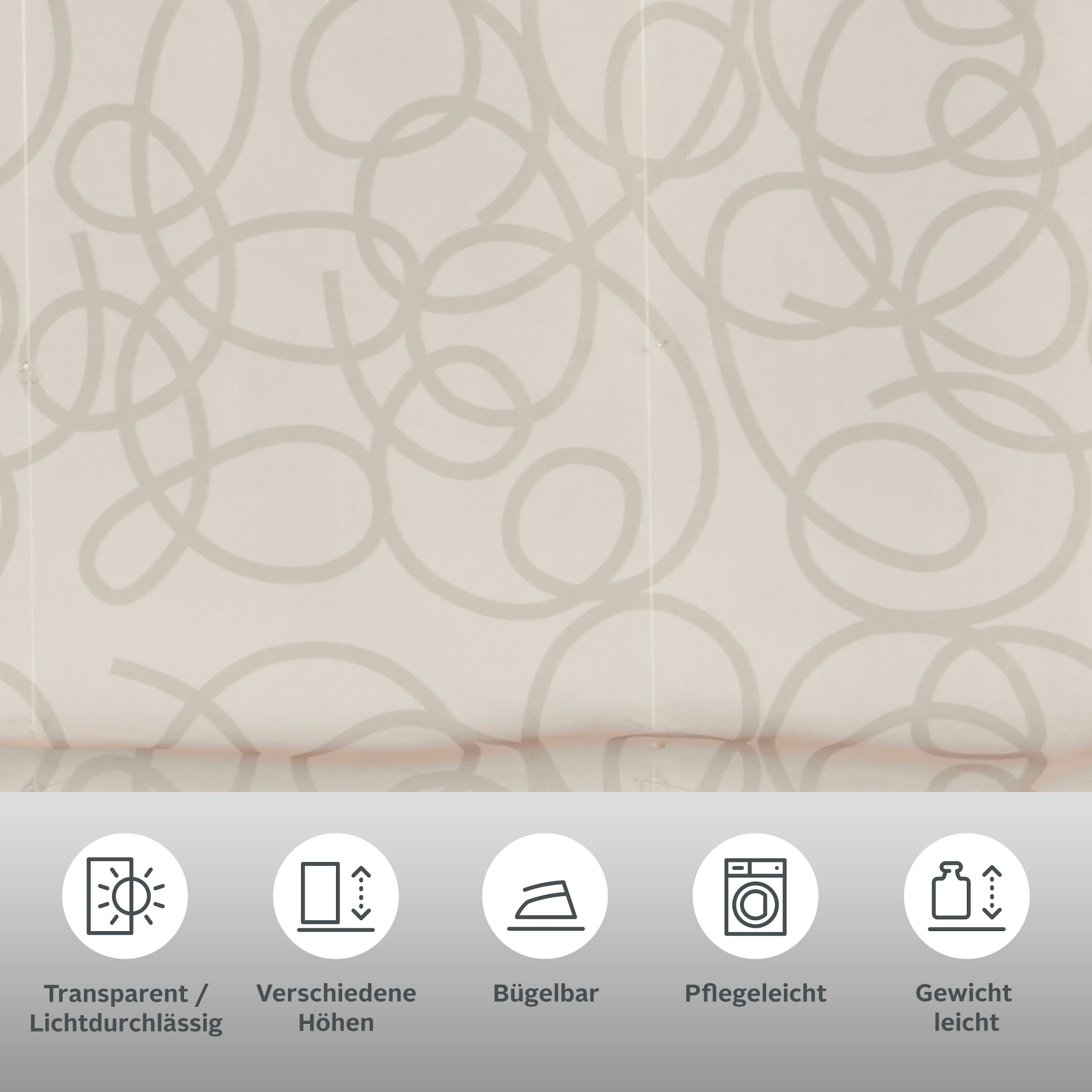 my home Raffrollo »Tanaro« mit Schlaufen Halbtransparent, Voile, Polyester