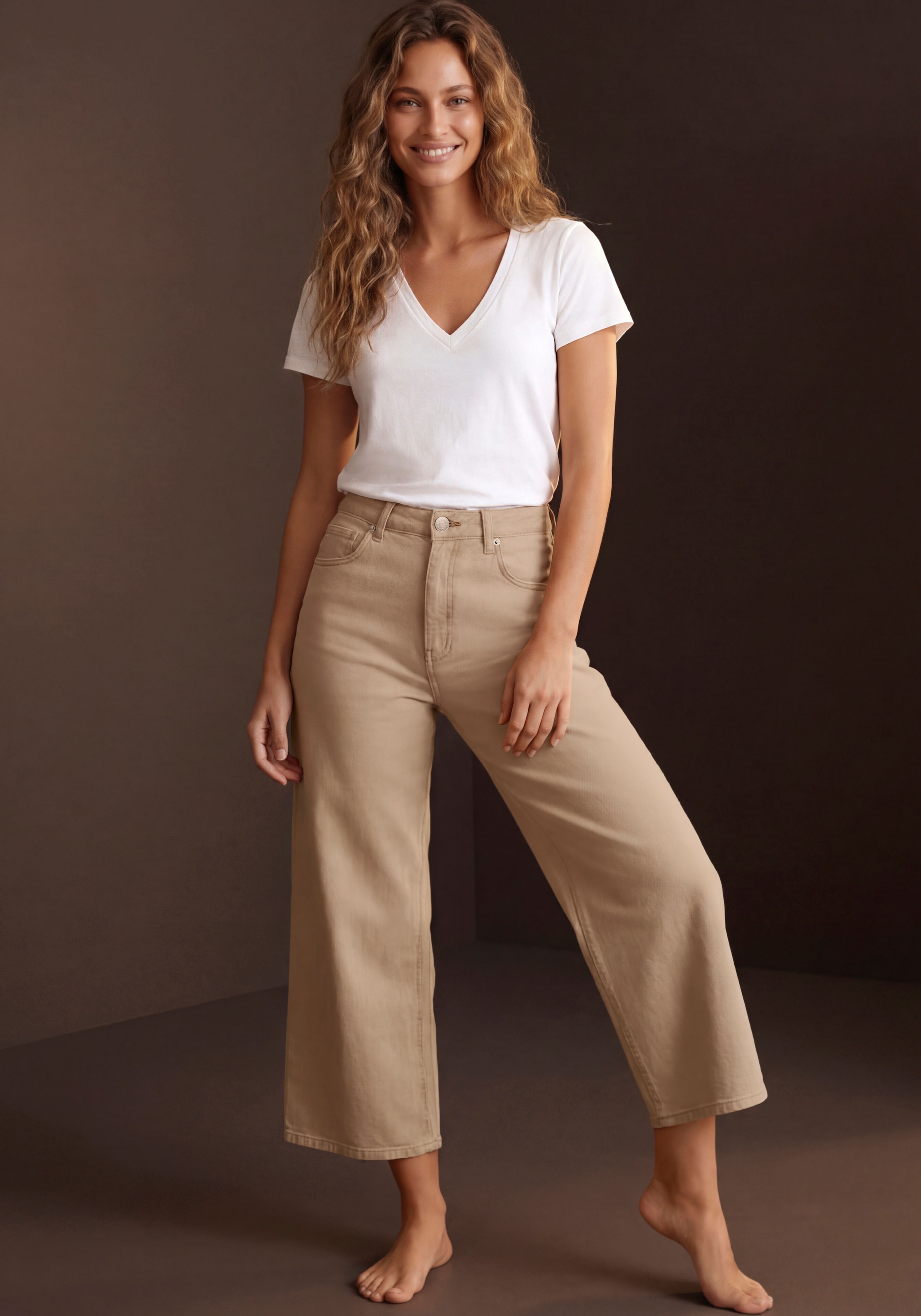 LASCANA Jeans 7/8 »in modischer Culotte-Form« en denim coton, coupe droite, jean culotte