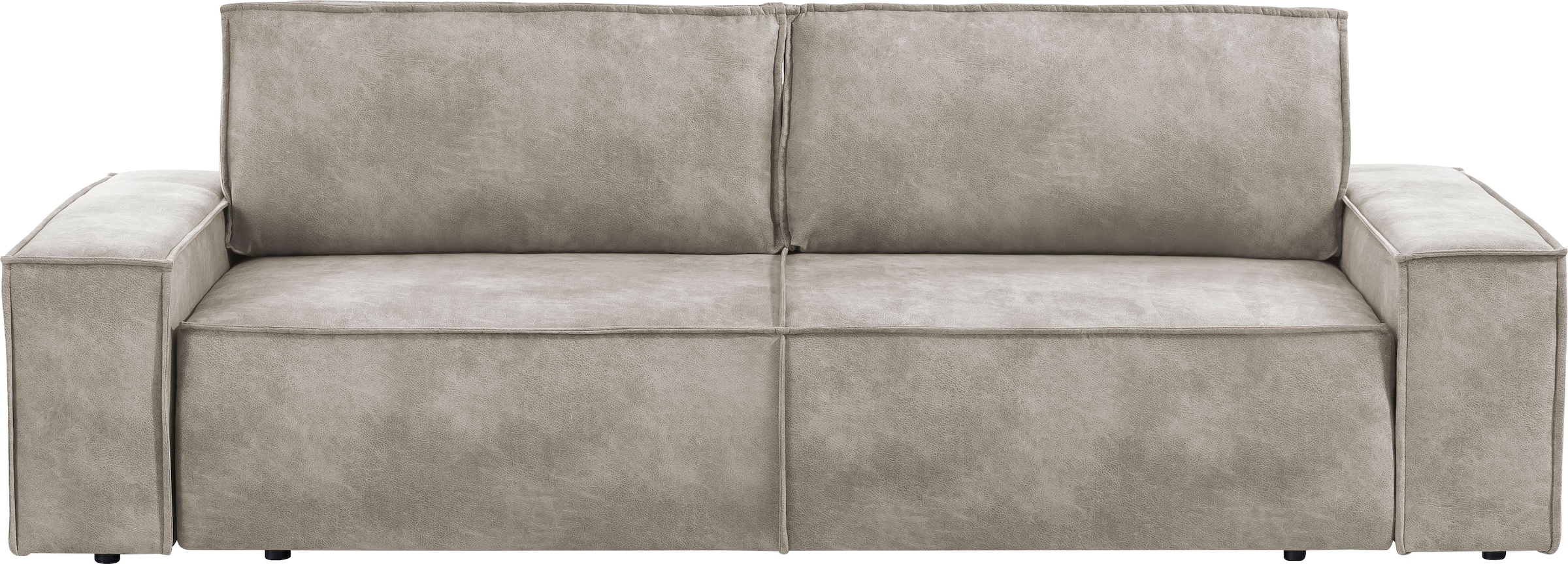 GOODproduct 3-Sitzer »SHERWOOD Vintage Lederoptik Schlafsofa (257cm)« Schlaffunktion mit Bettkasten (ca. 136/200cm)